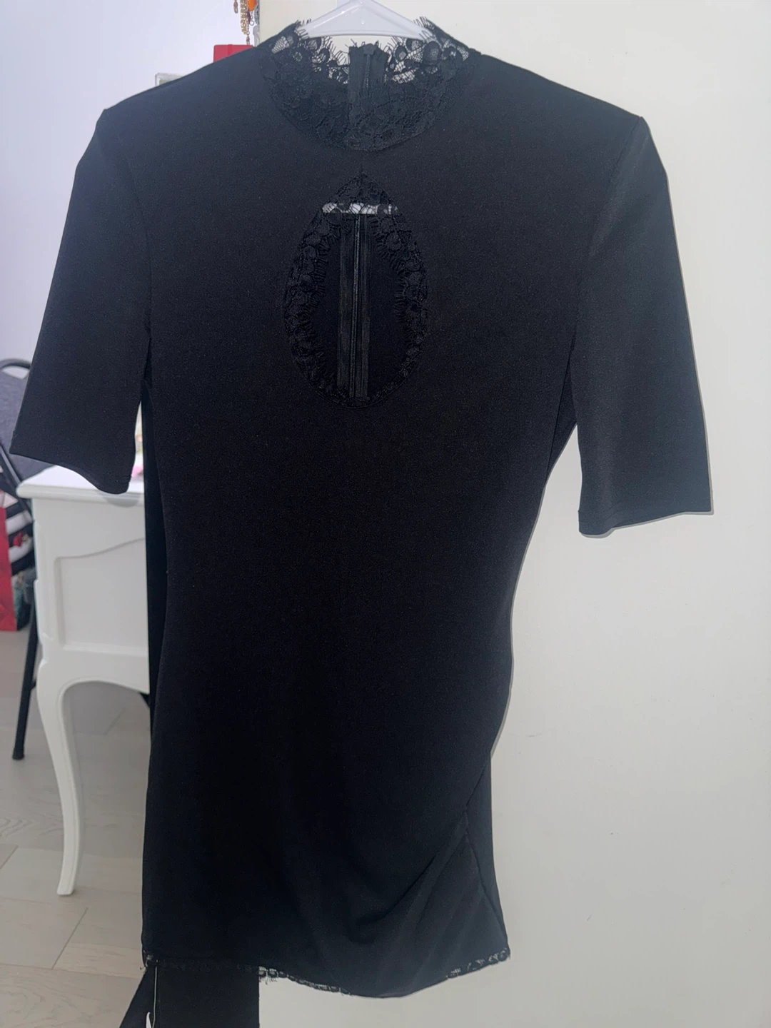 Black Lace Trim Mini Dress - photo 2