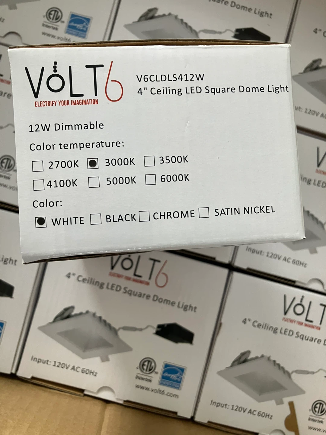VOLT6 4" Ceiling LED Square Dome Light V6CLDLS412W - photo 2