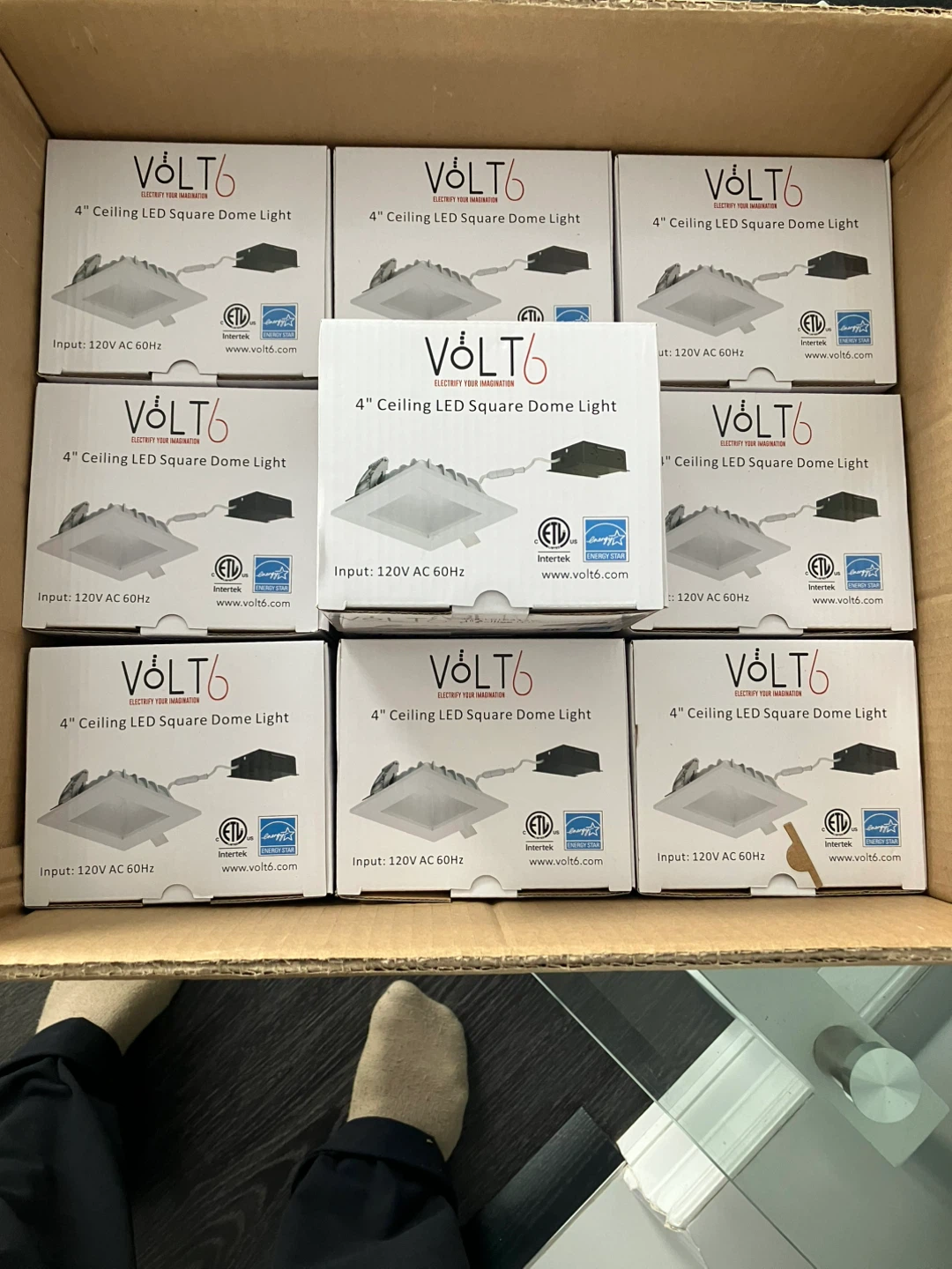 VOLT6 4" Ceiling LED Square Dome Light V6CLDLS412W