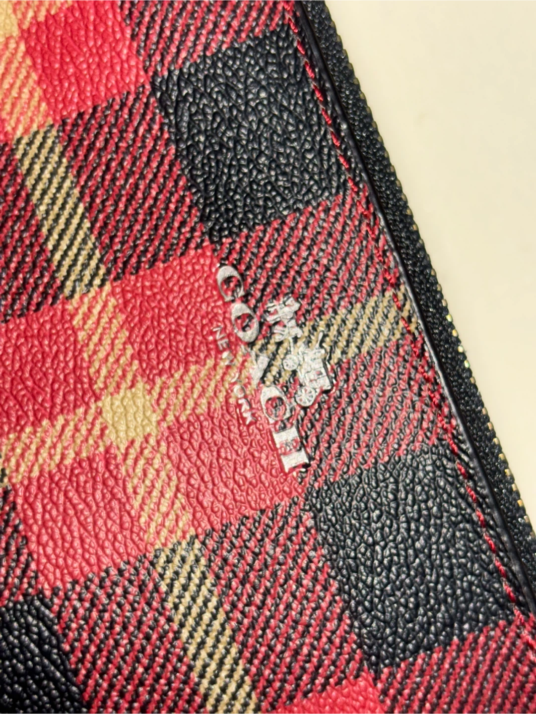 Coach Wristlet - Novelty Plaid Tartan Print