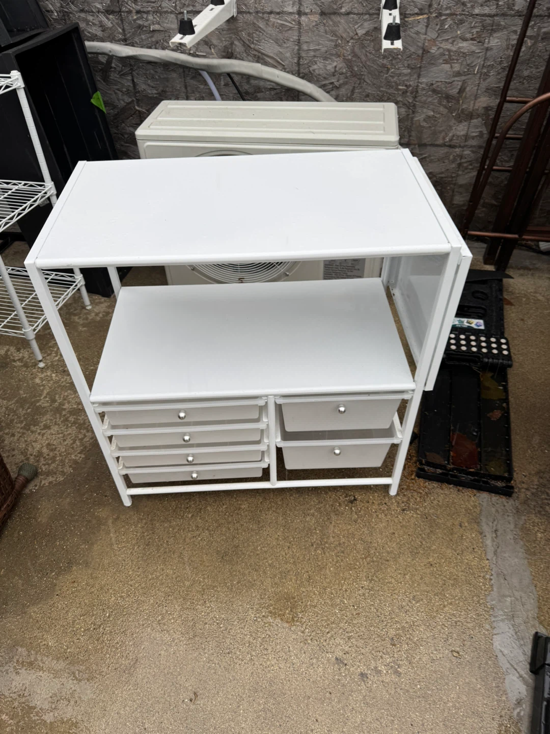 White Storage Cart with Drawers