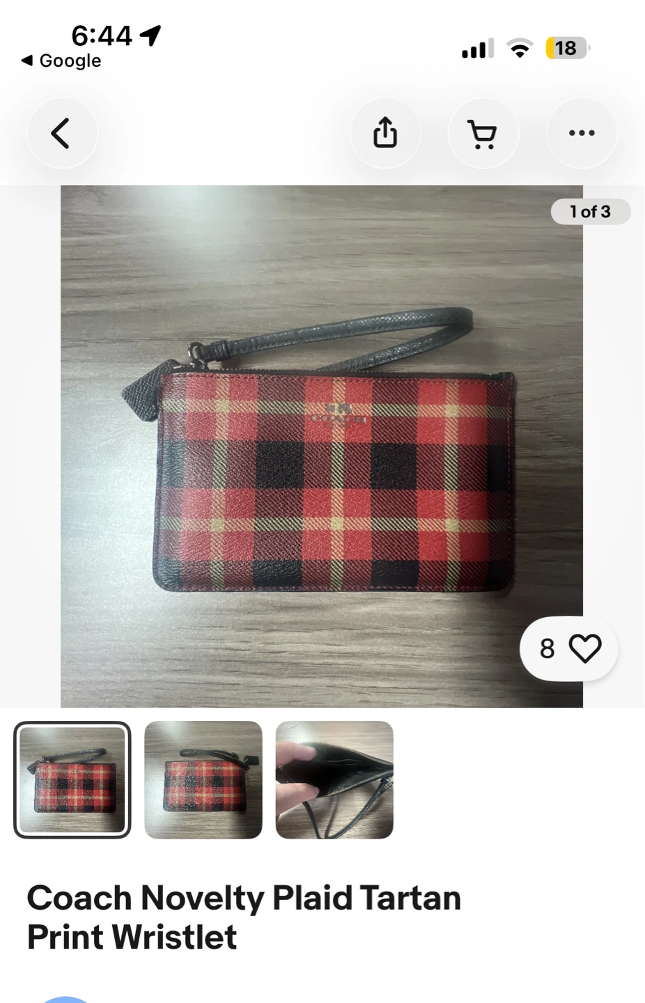 Coach Wristlet - Novelty Plaid Tartan Print - photo 5