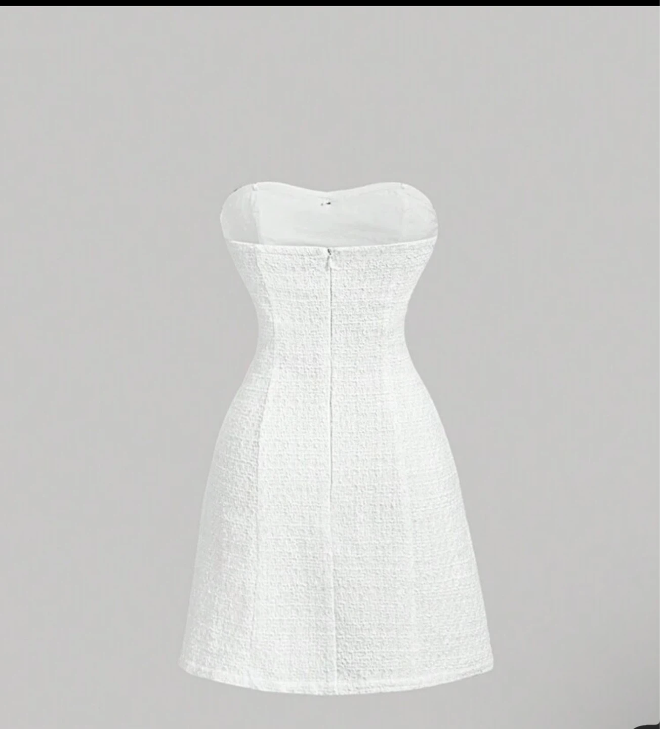 White Tweed Dress with Black Bow - photo 2