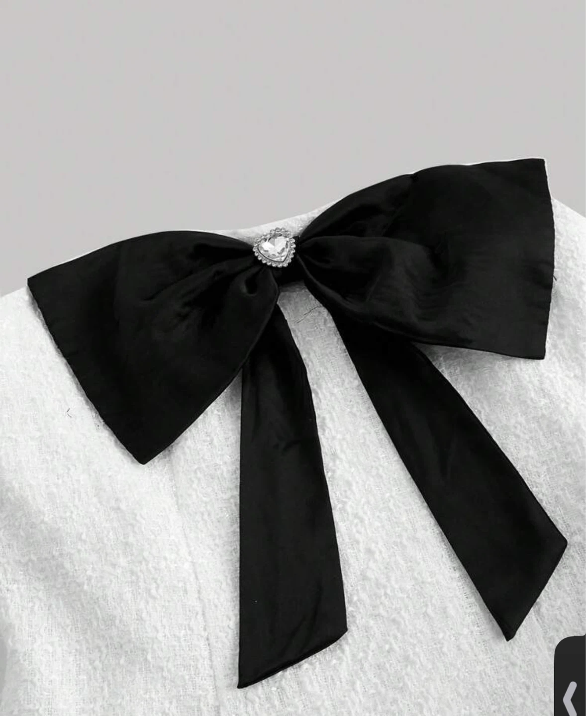 White Tweed Dress with Black Bow - photo 3