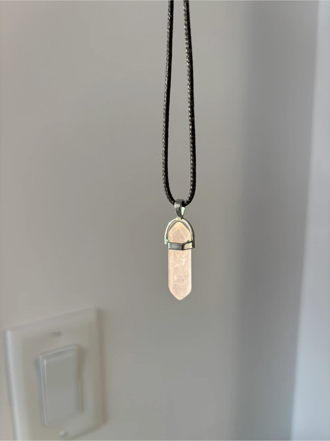 Two Crystal Pendant Necklaces - Rose Quartz & Malachite - photo 3