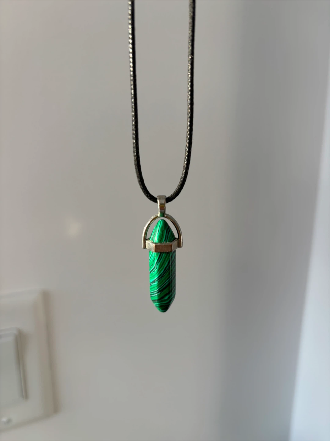 Two Crystal Pendant Necklaces - Rose Quartz & Malachite - photo 2
