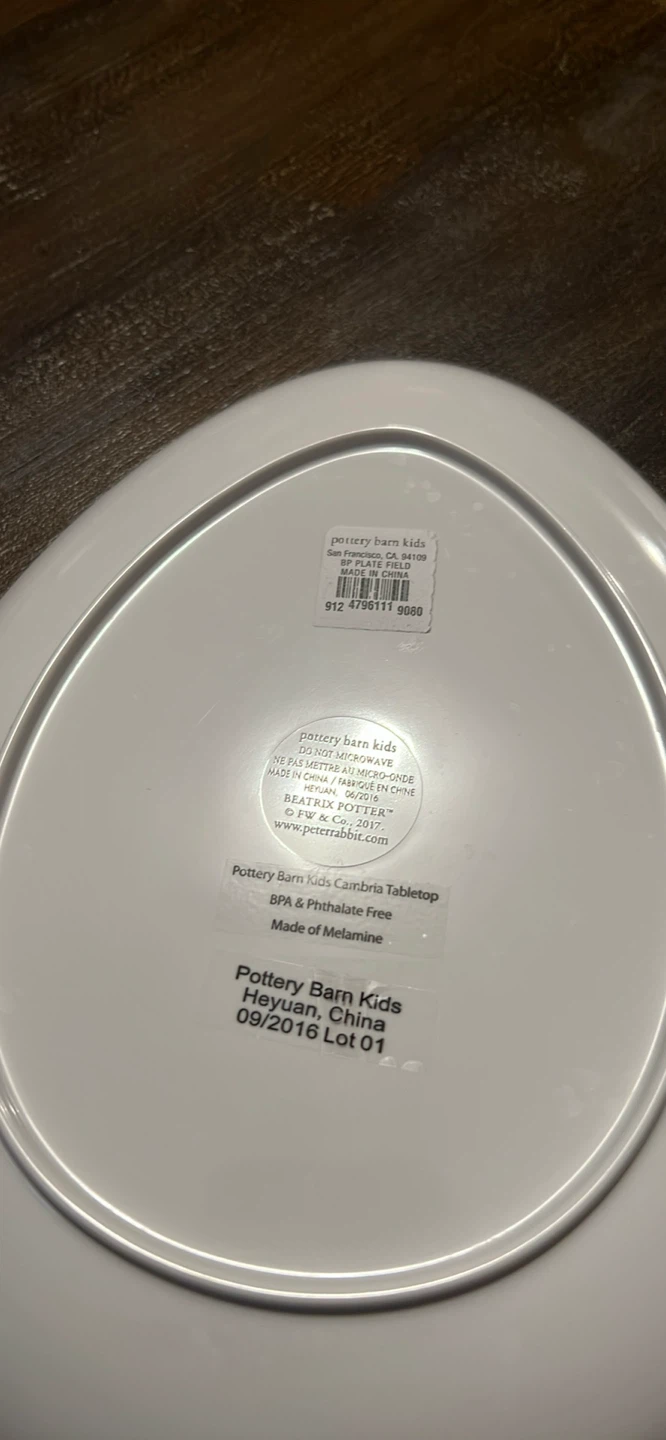 Pottery Barn Kids Peter Rabbit Melamine Plate - photo 2