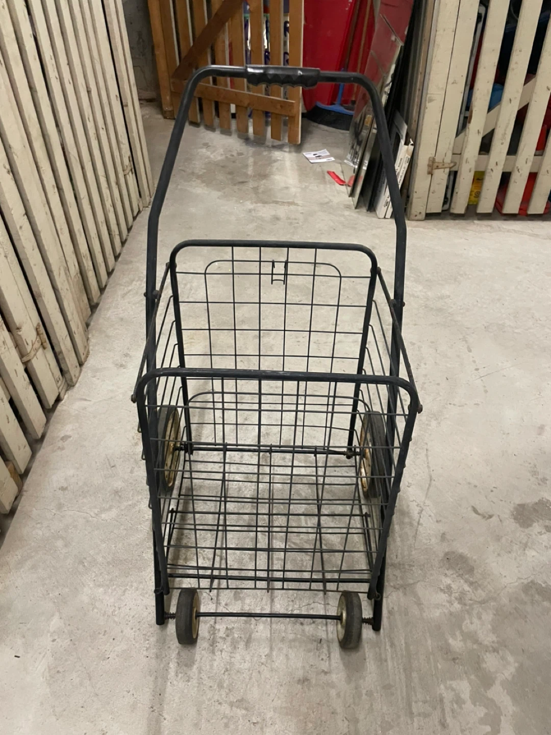 Black Folding Shopping Cart Trolley