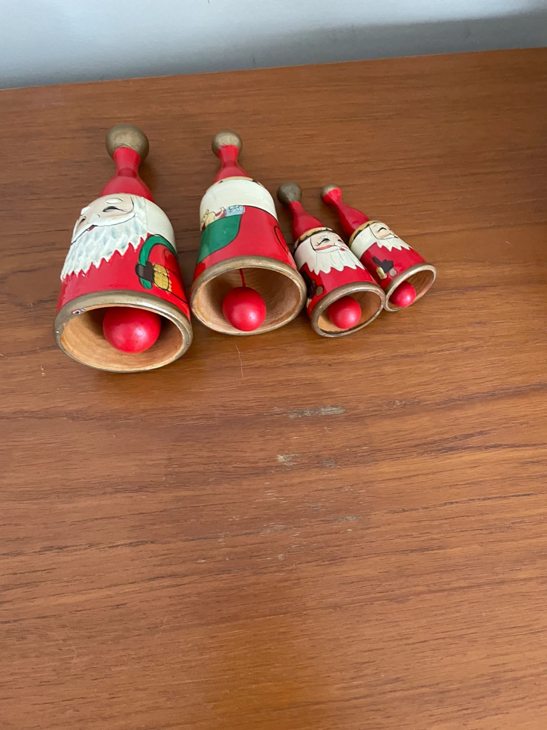 Set of 4 Vintage Santa Claus Christmas Bells - photo 2