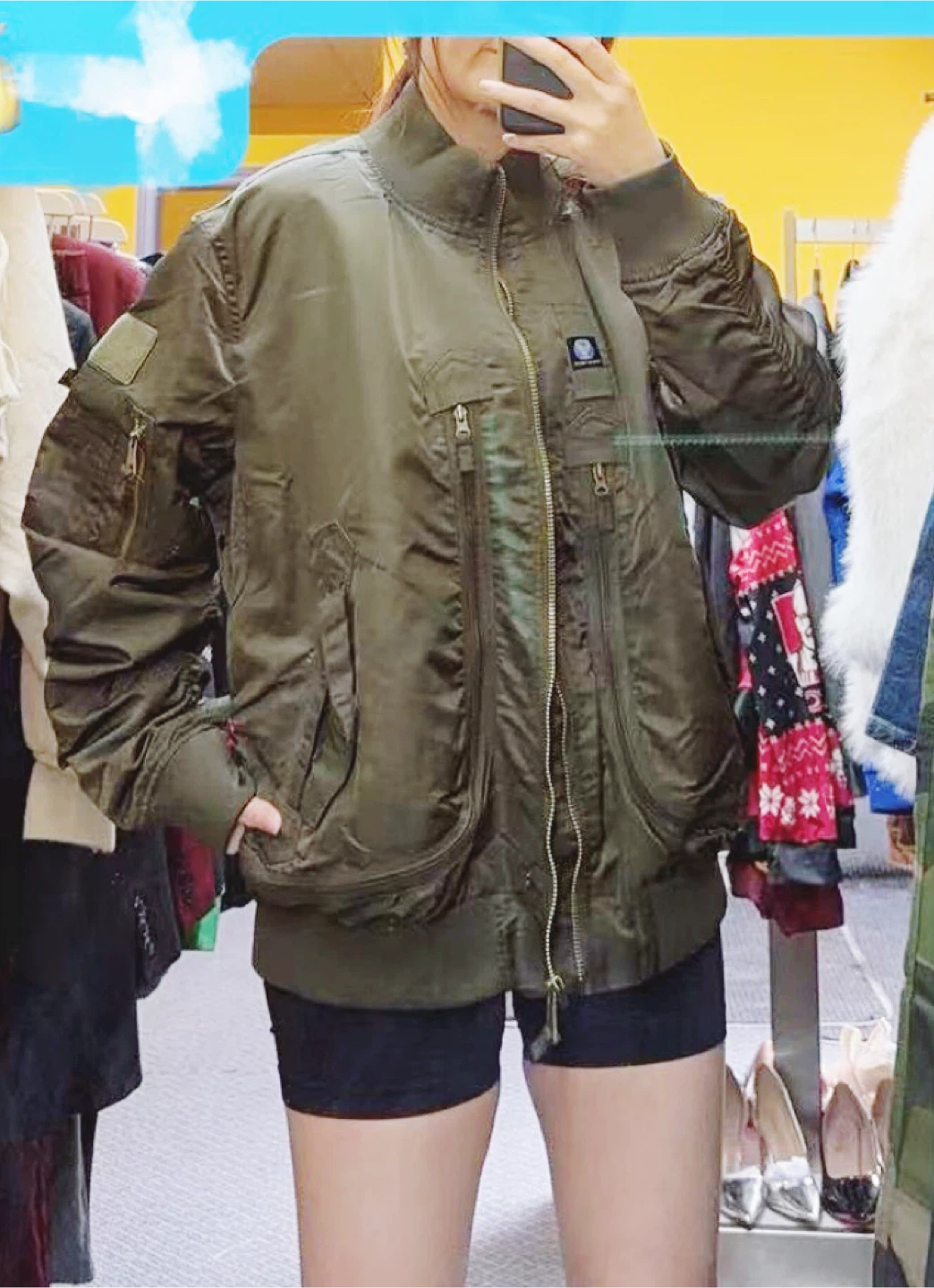 Olive Green Bomber Jacket with Special Forces Patch