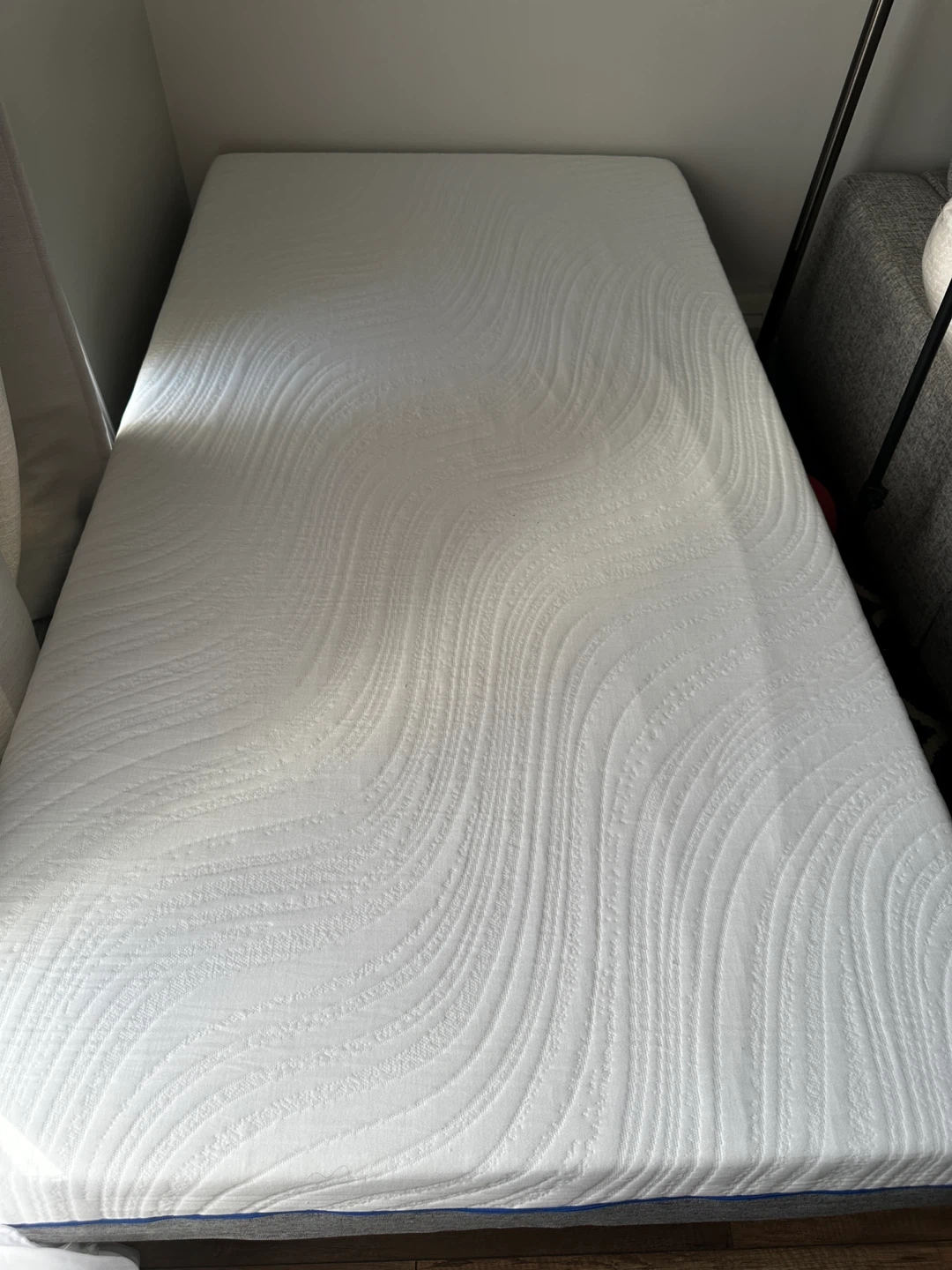 Twin Memory Foam Mattress with Blue Pinstripe - photo 3