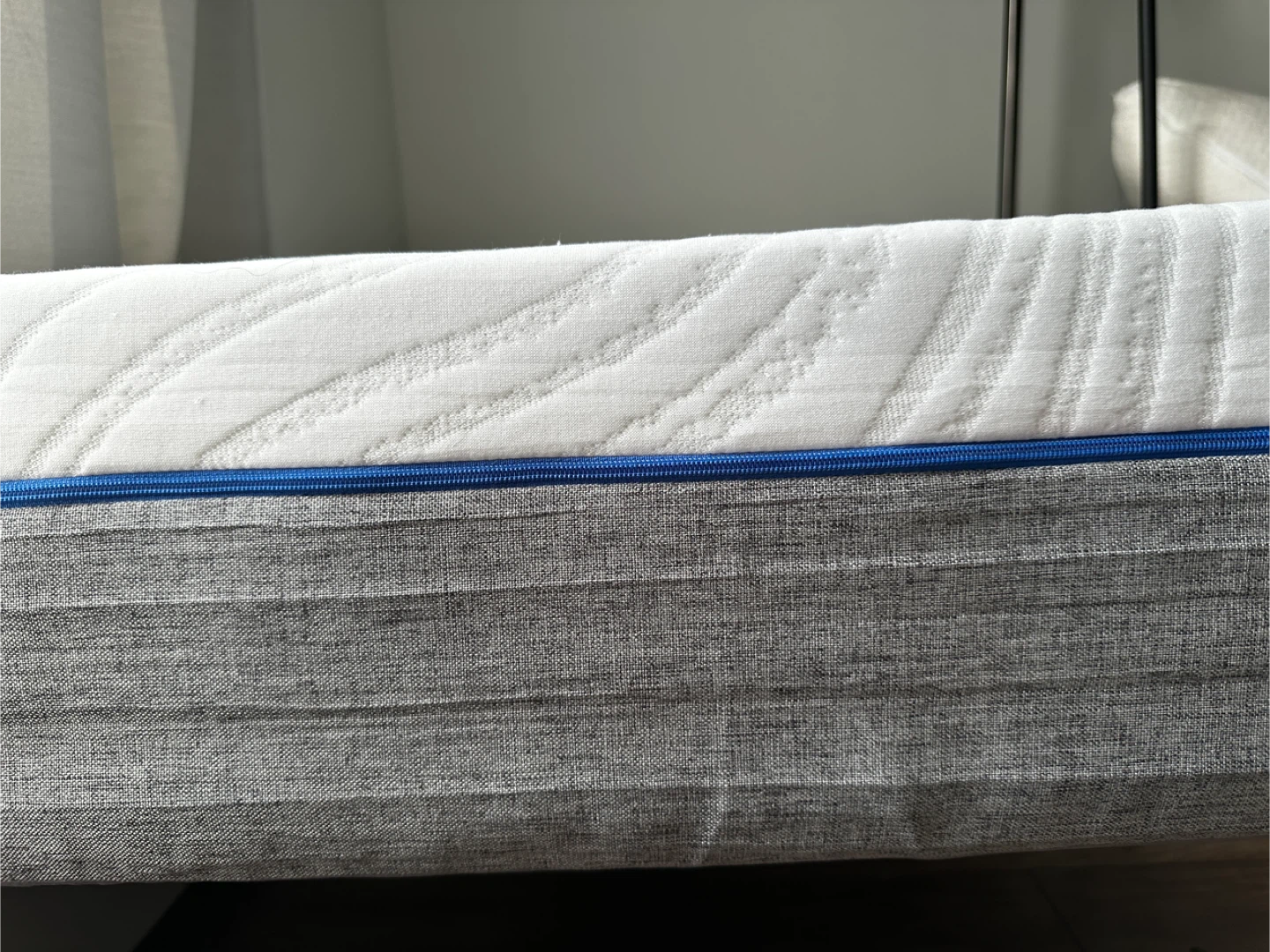 Twin Memory Foam Mattress with Blue Pinstripe - photo 2