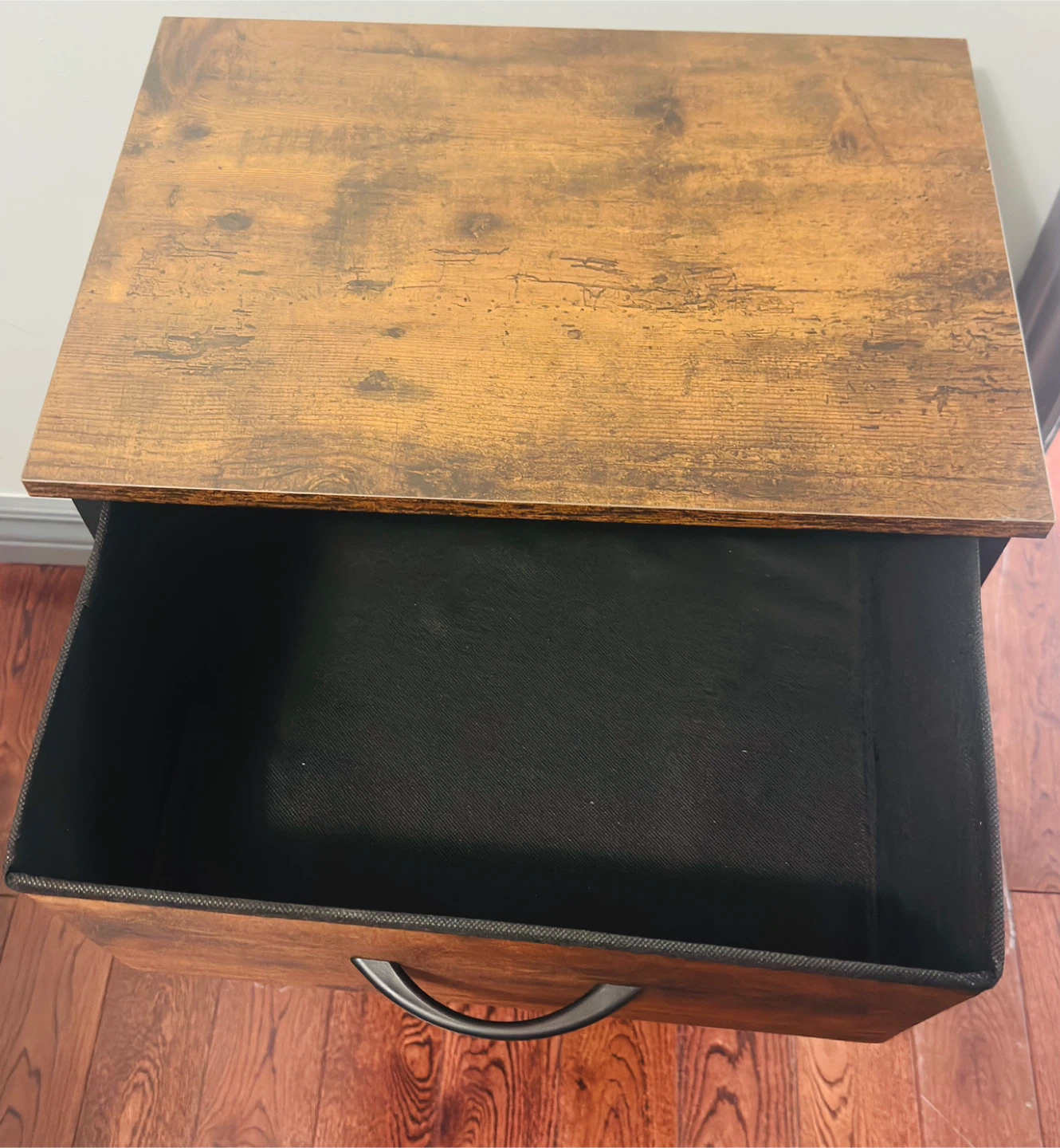 Rustic Wood Nightstand with Drawer - photo 5