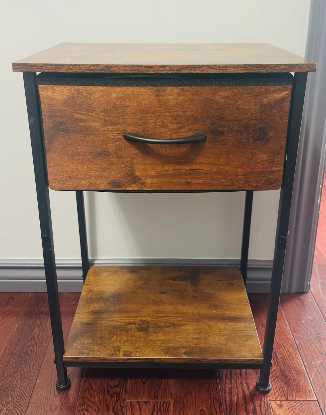 Rustic Wood Nightstand with Drawer
