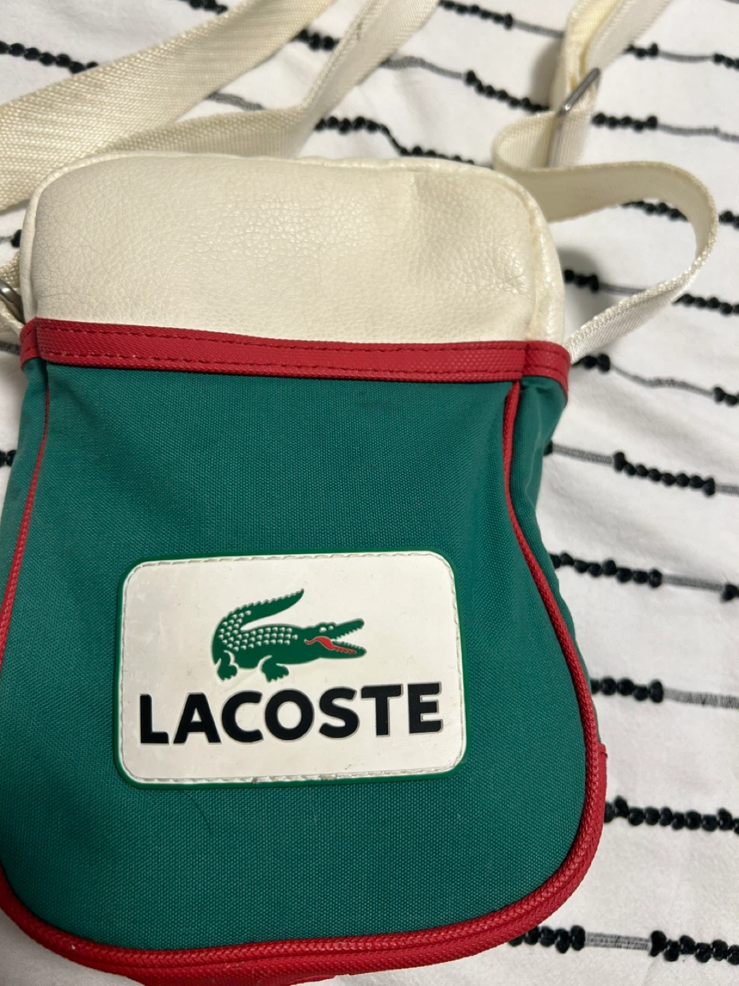 Lacoste Green and Red Crossbody Bag