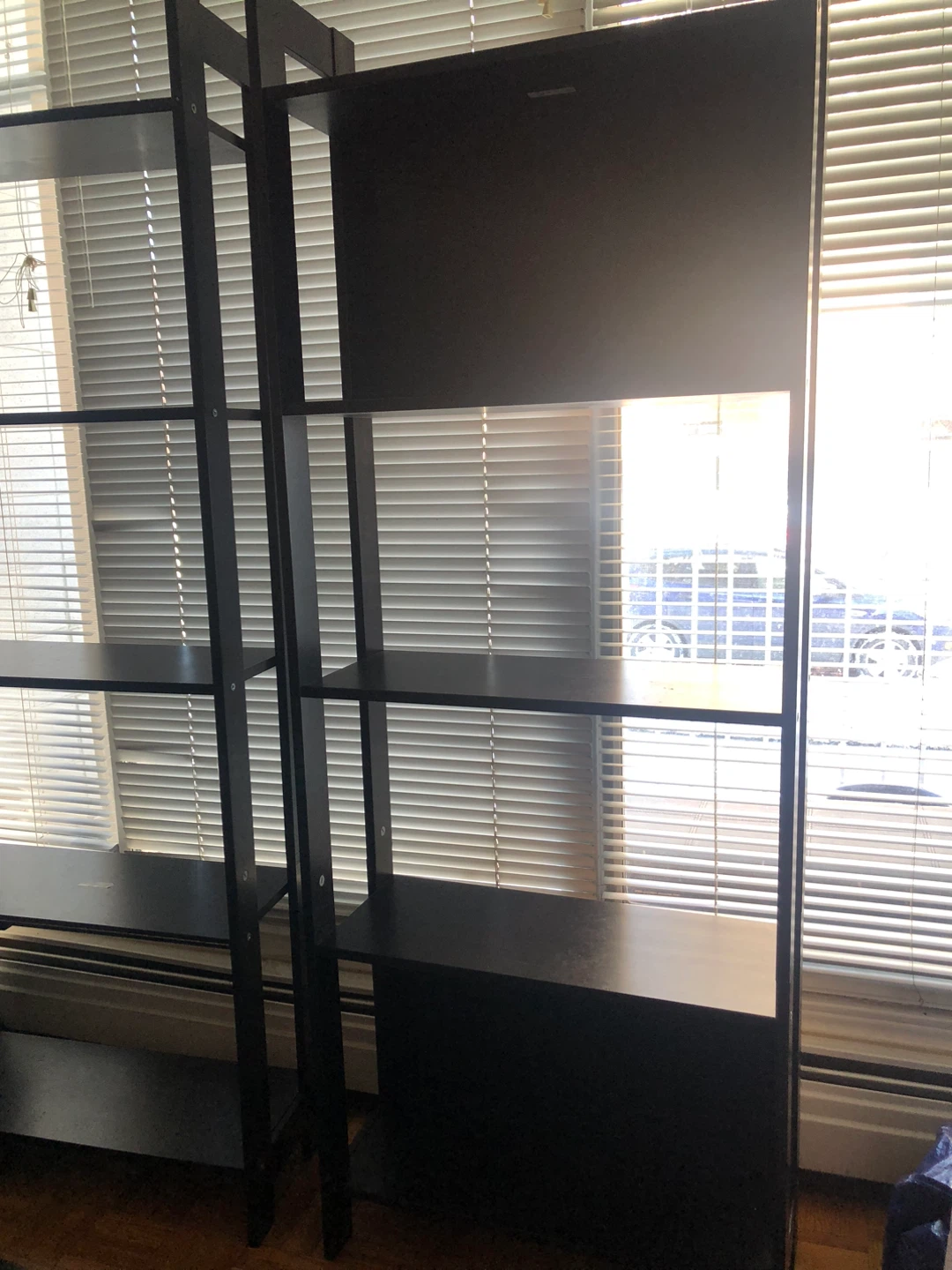 Black wood 4-Shelf Bookshelf