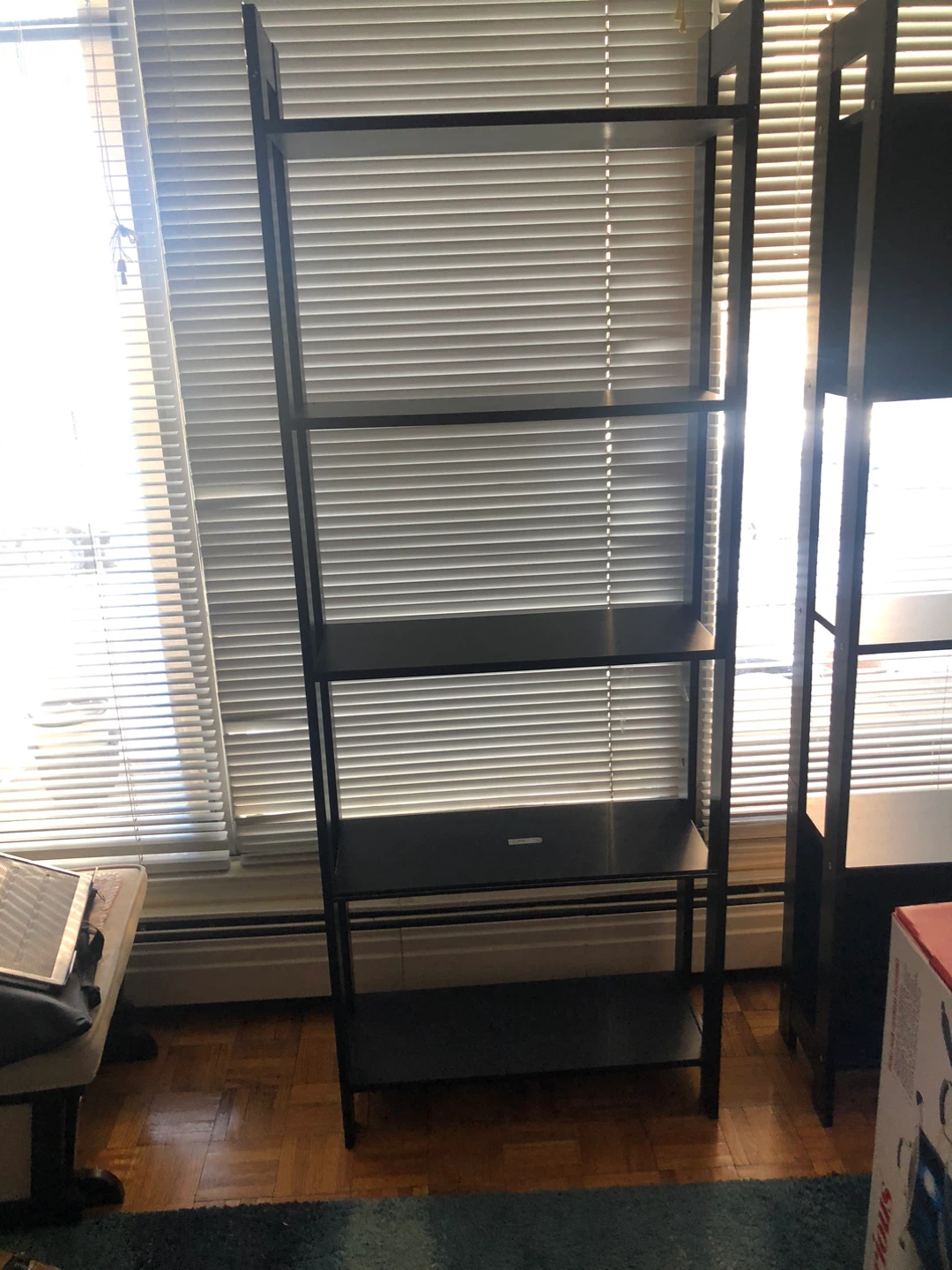 Black wood 4-Shelf Bookshelf - photo 3
