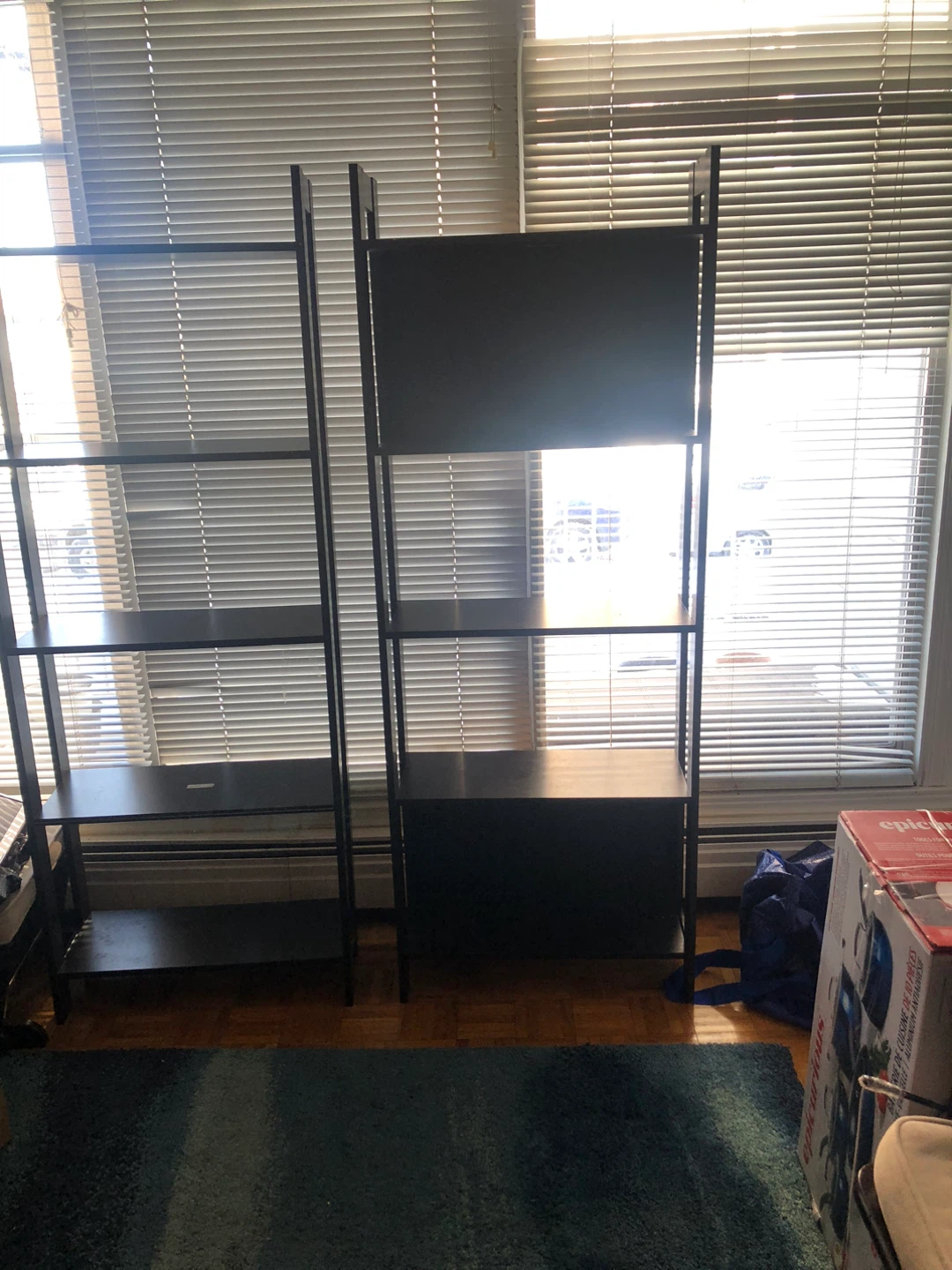 Black wood 4-Shelf Bookshelf - photo 2
