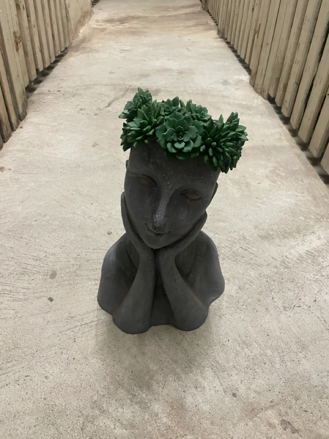 Face Planter with Succulent Wreath