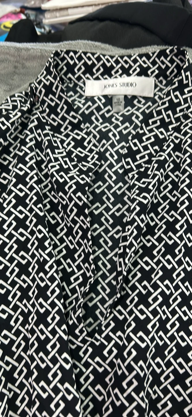 Jones Studio Black & White  Sleeveless Dress Size 10 - photo 2