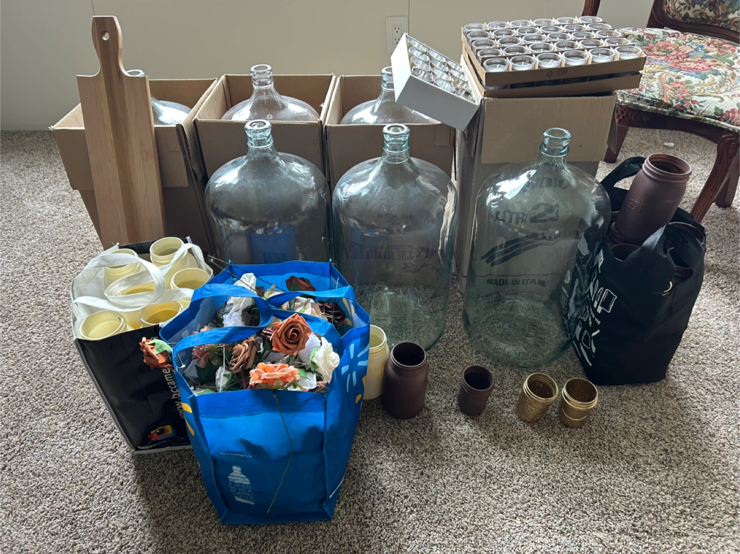 Set of Glass Demijohns and Jars