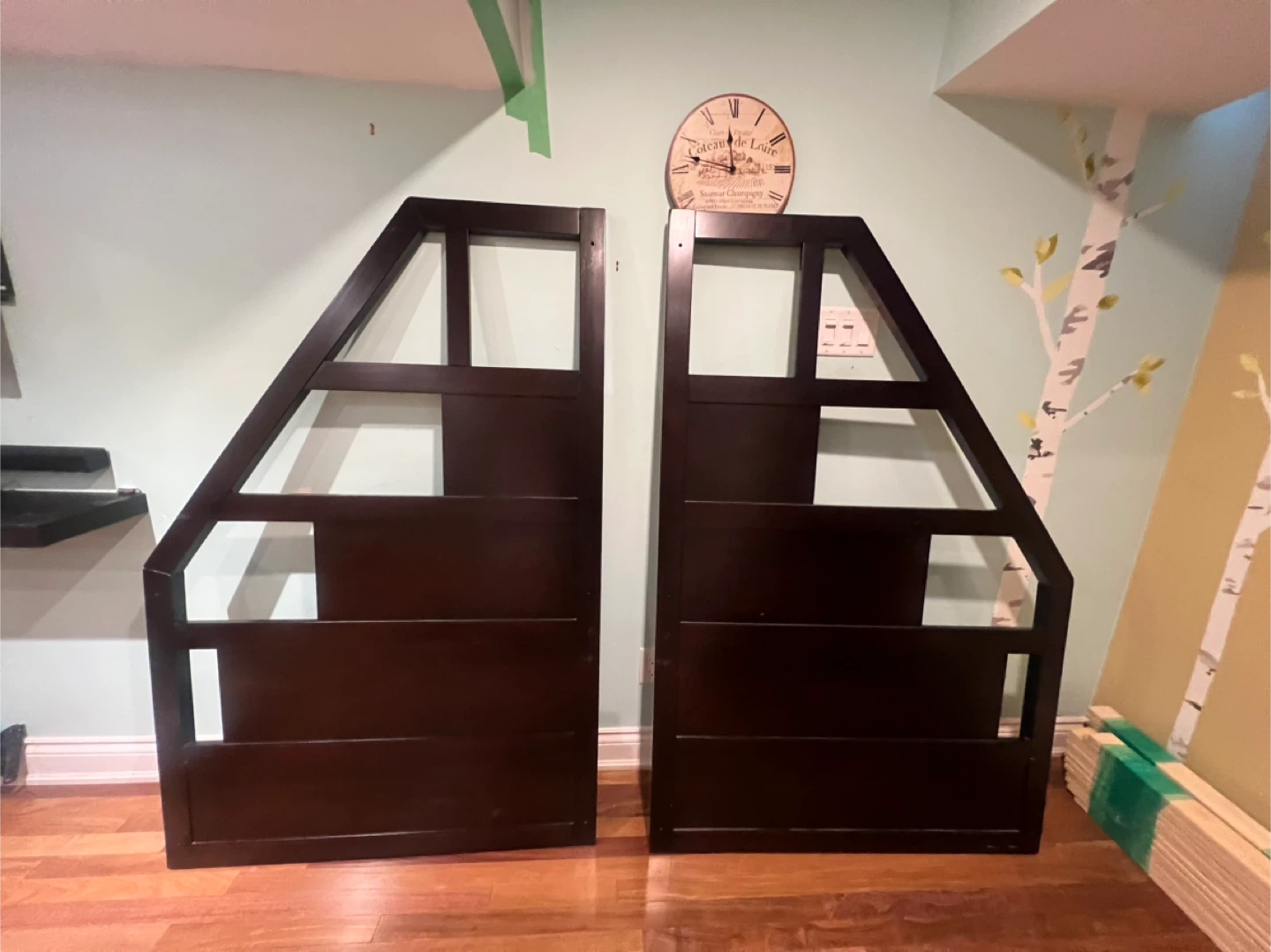 Dark Wood Twin Bed Frame with Drawers - photo 2