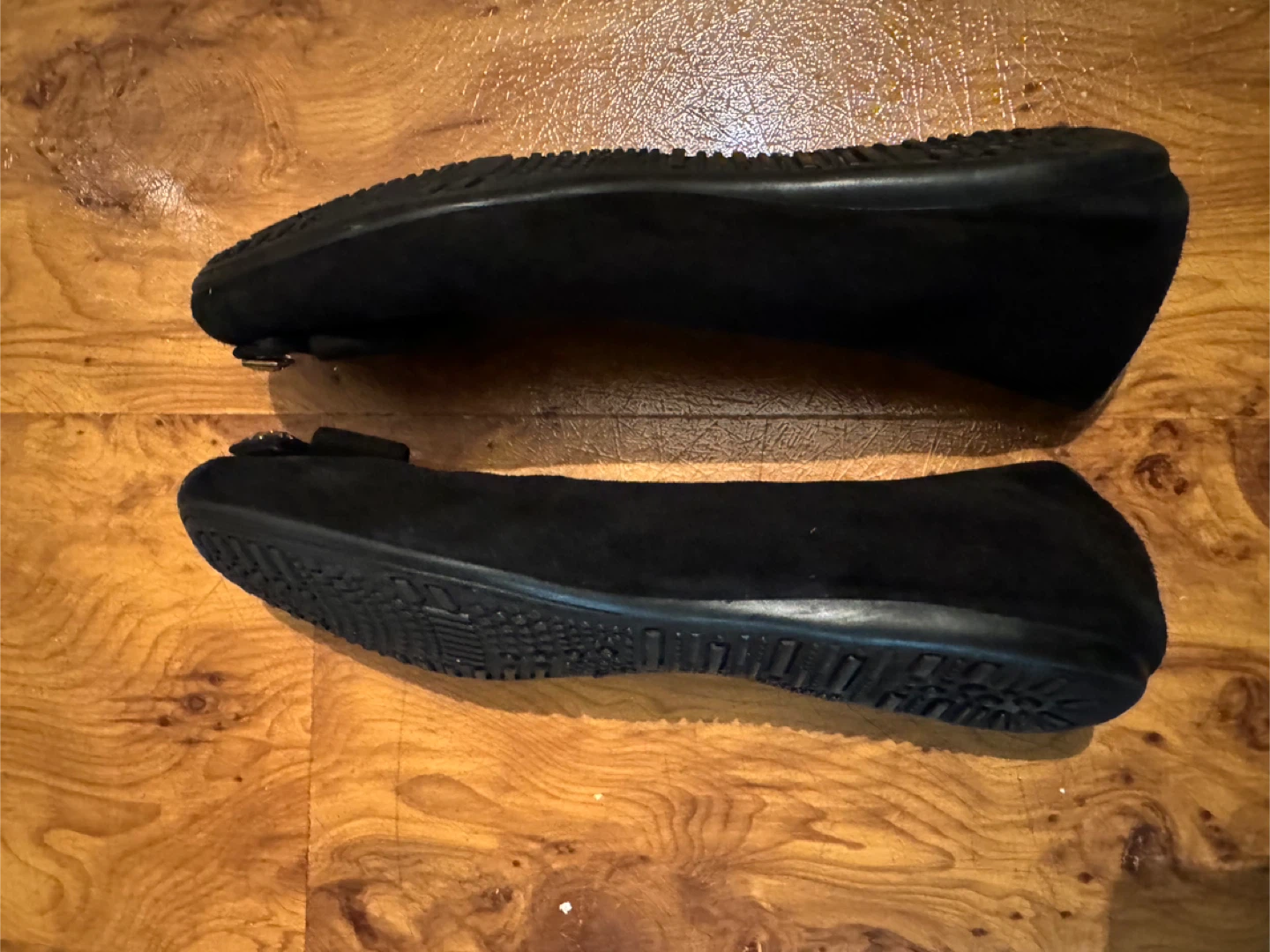 Stuart Weitzman Black Suede Embellished Ballet Flats - photo 3