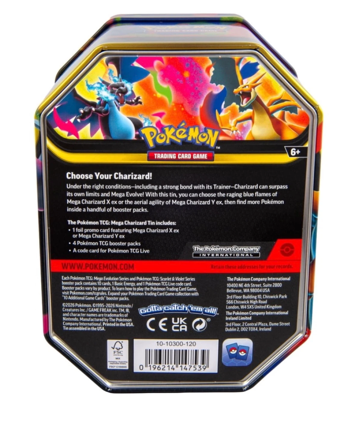 Pokemon Trading Card Game Mega Charizard X EX Tin - photo 2