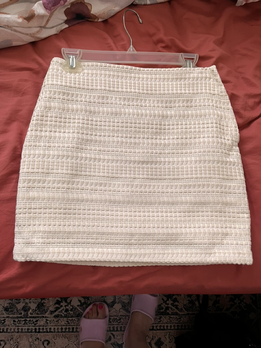 H&M Textured Mini Skirt - Light Beige