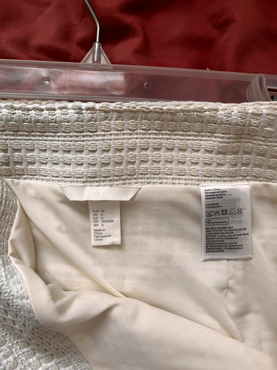 H&M Textured Mini Skirt - Light Beige - photo 4
