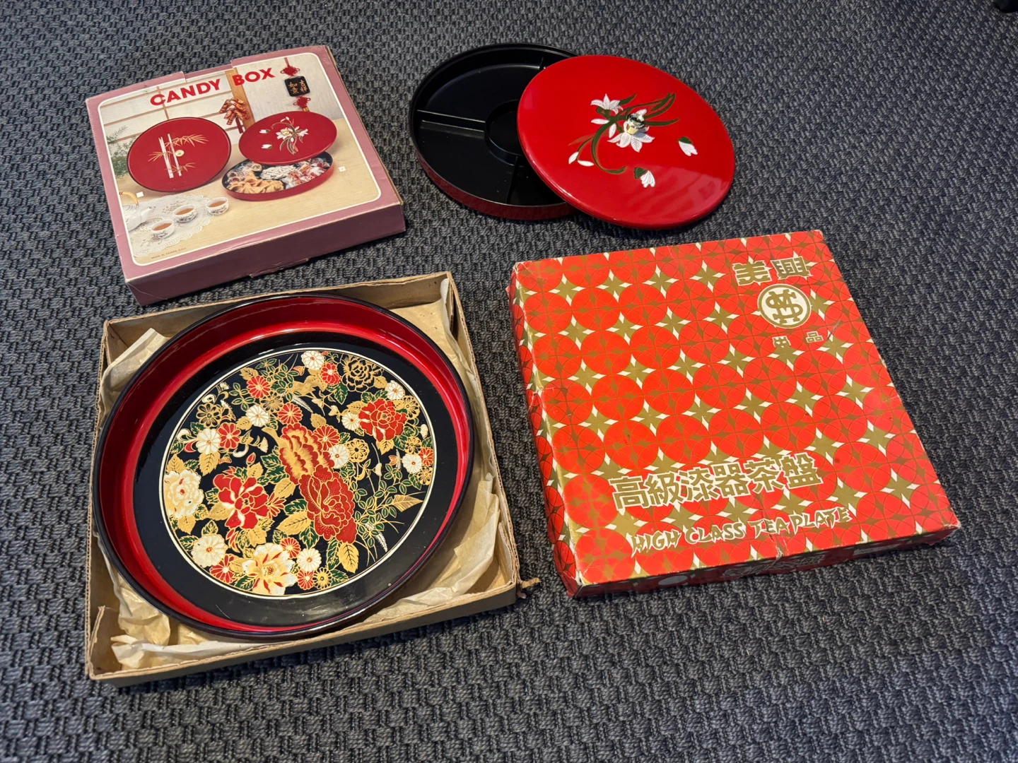 Vintage High Class Tea Plate Candy Box Set