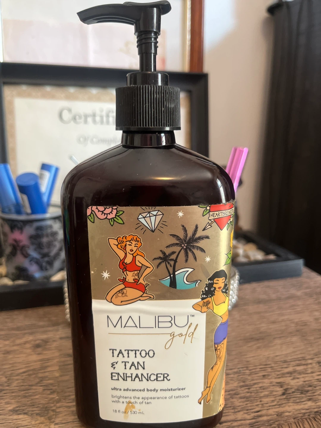 Malibu Gold Tattoo & Tan Enhancer Body Moisturizer 18 fl oz