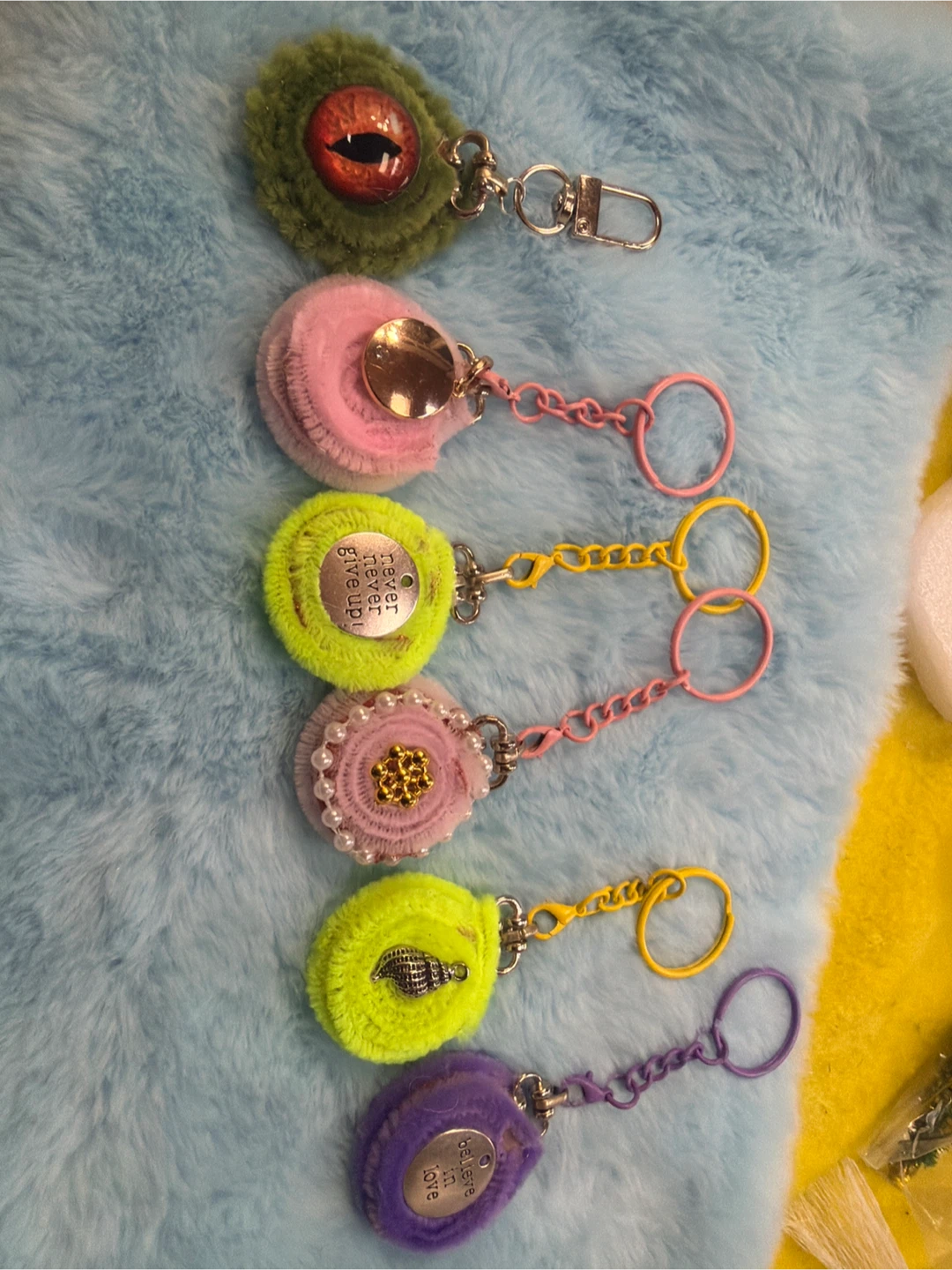 Fuzzy Charm Keychains - Various Designs