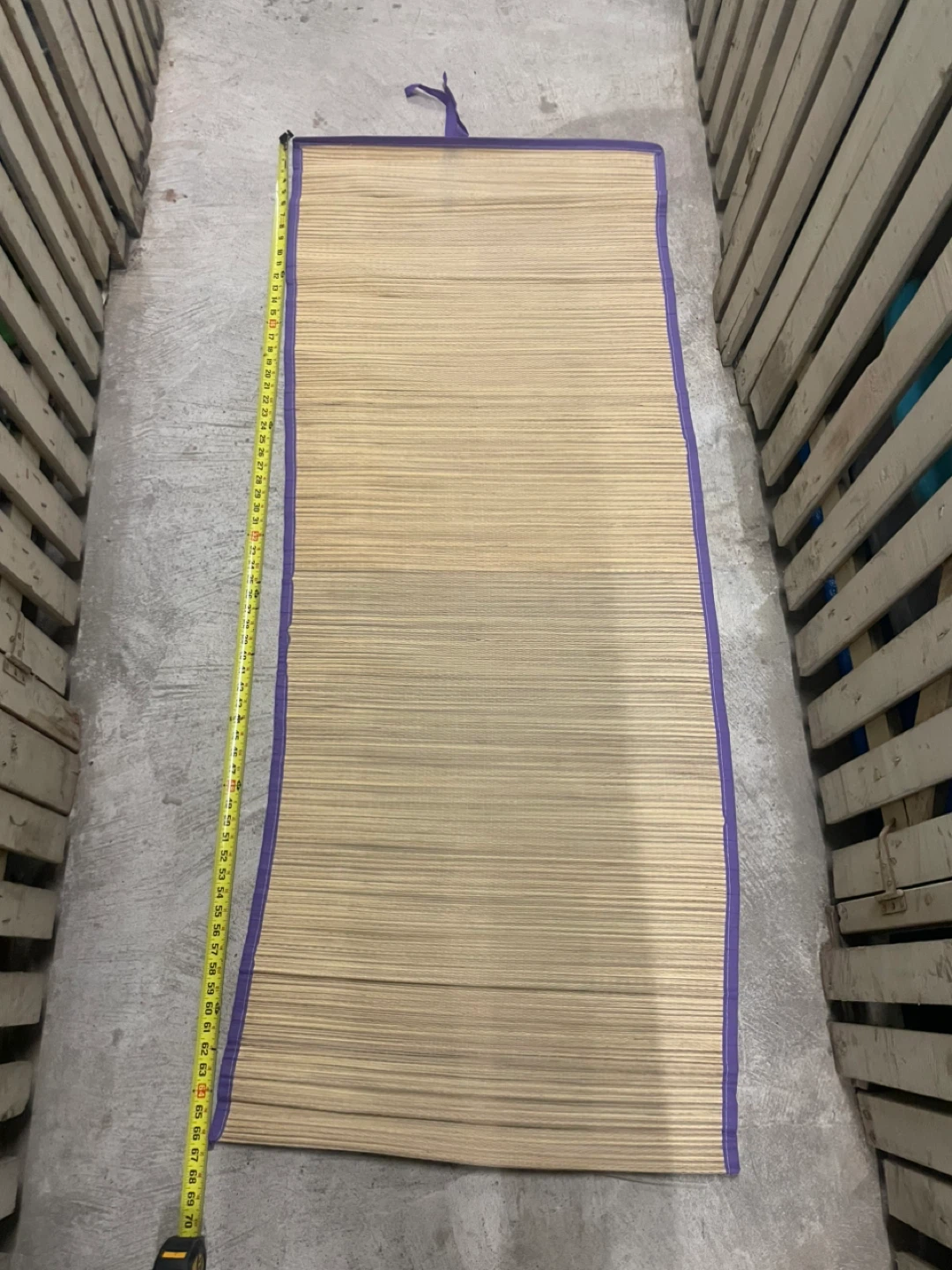 Woven Mat with Purple Trim