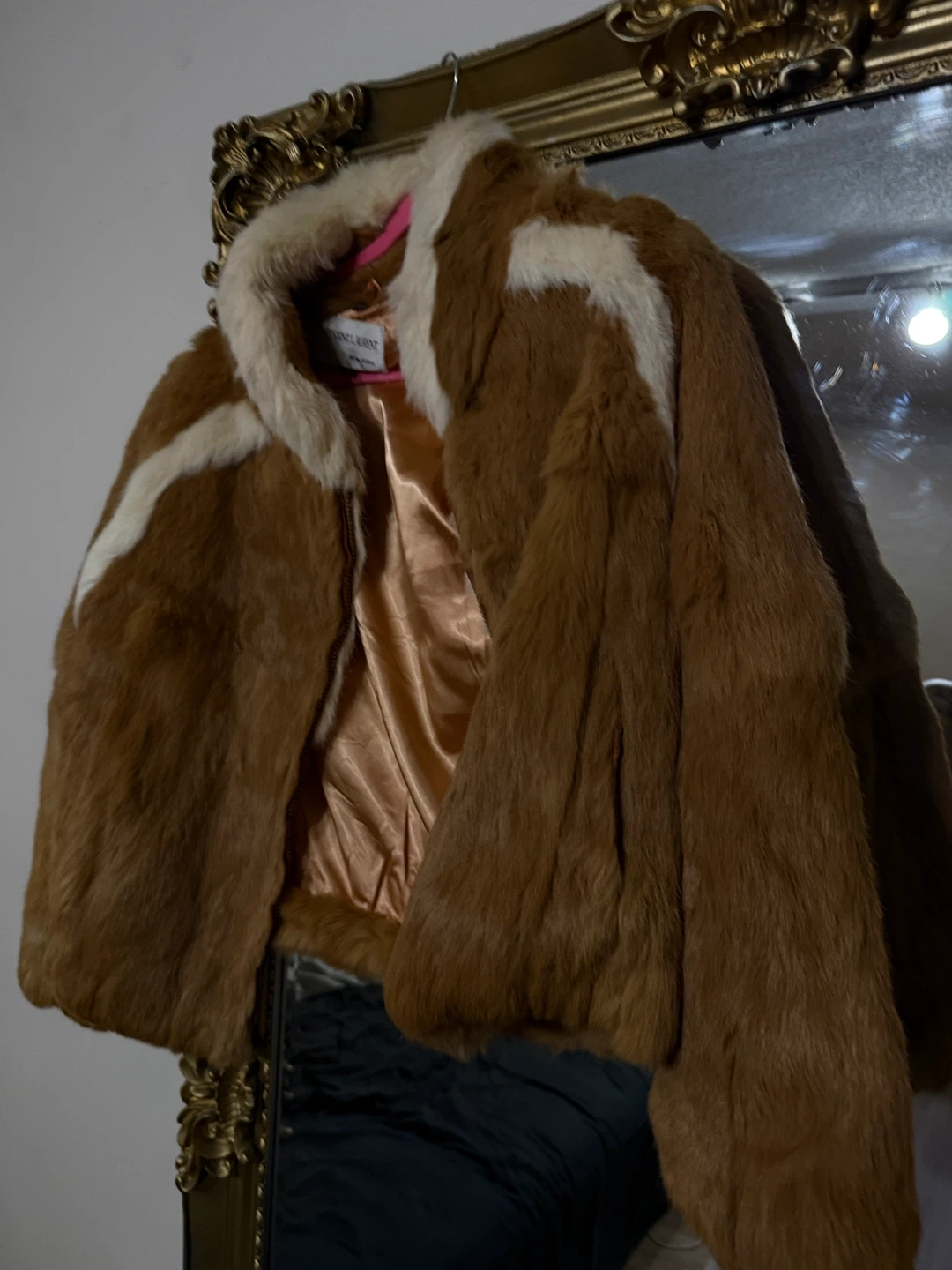 Hand made pink mongolian coat/1970’s rabbit fur - photo 4