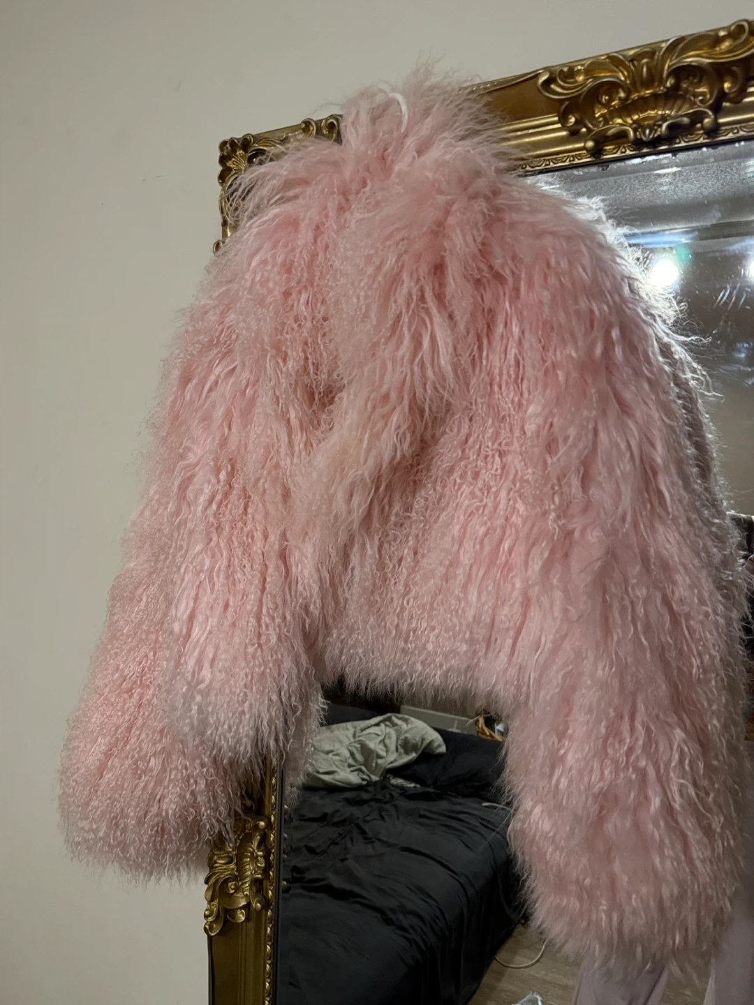 Hand made pink mongolian coat/1970’s rabbit fur - photo 2