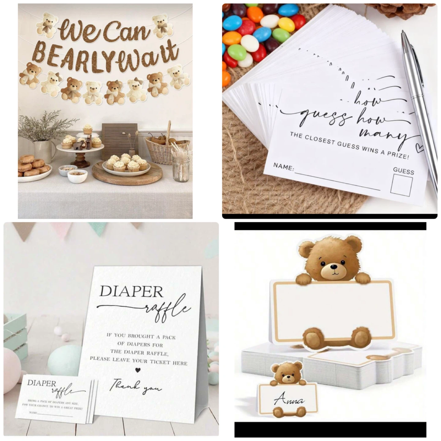 Teddy Bear Baby Shower Party Decor Set