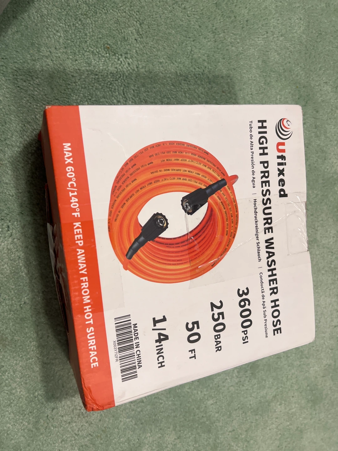 Ufixed High Pressure Washer Hose 50 ft, 3600 PSI