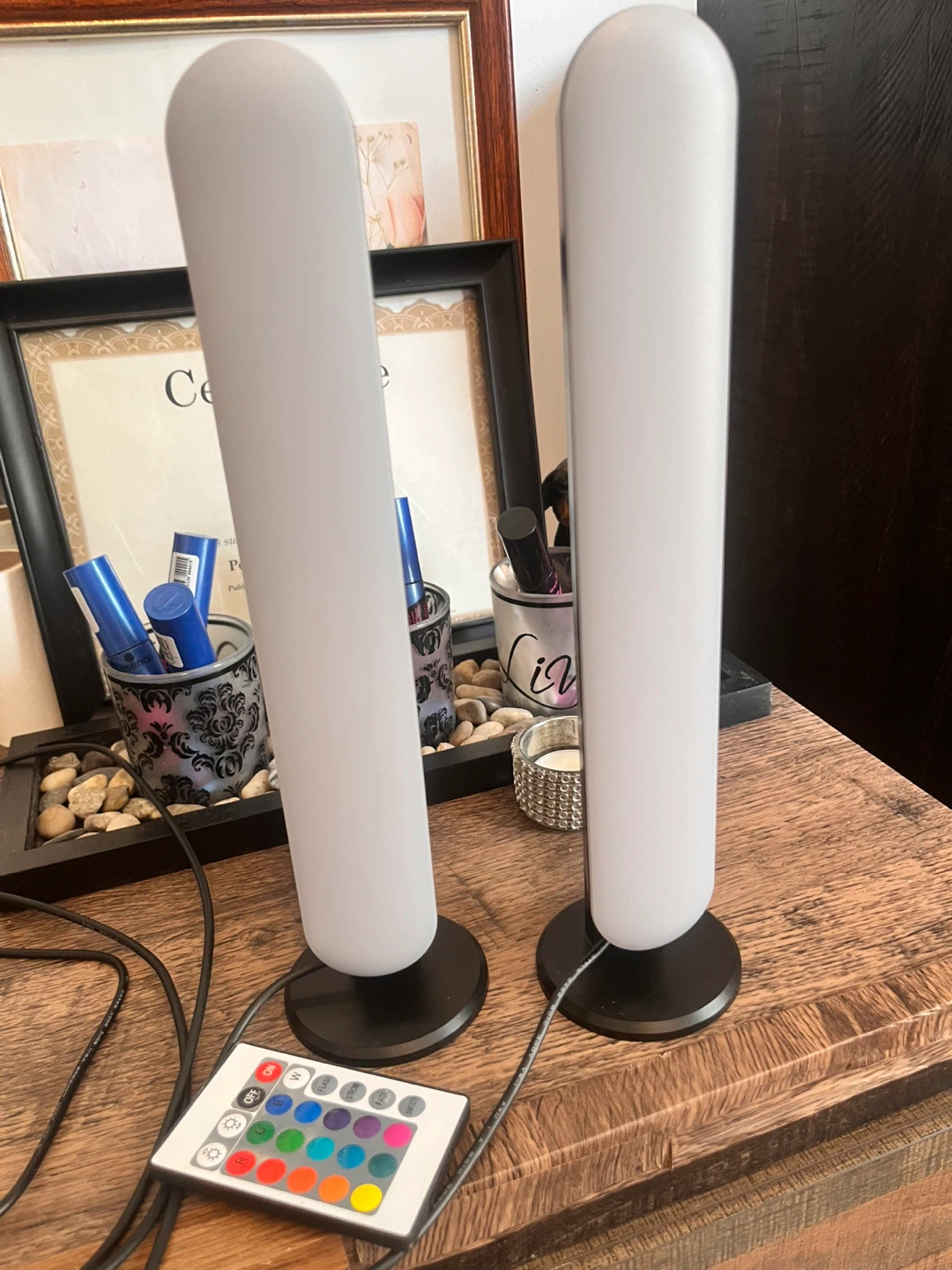 Pair of RGB LED Column Lamps with Remote