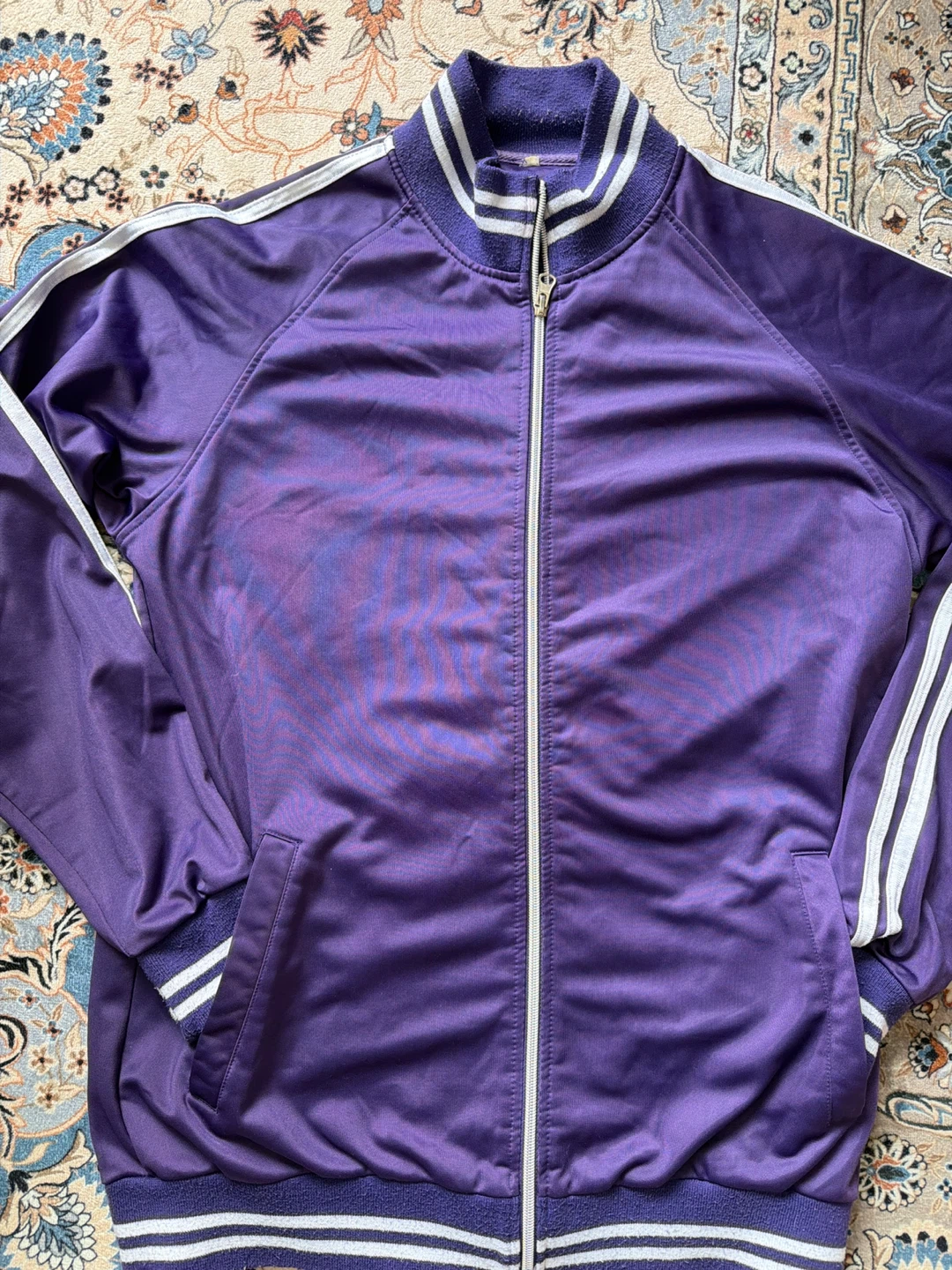 Purple Track Jacket with White Stripes - photo 2