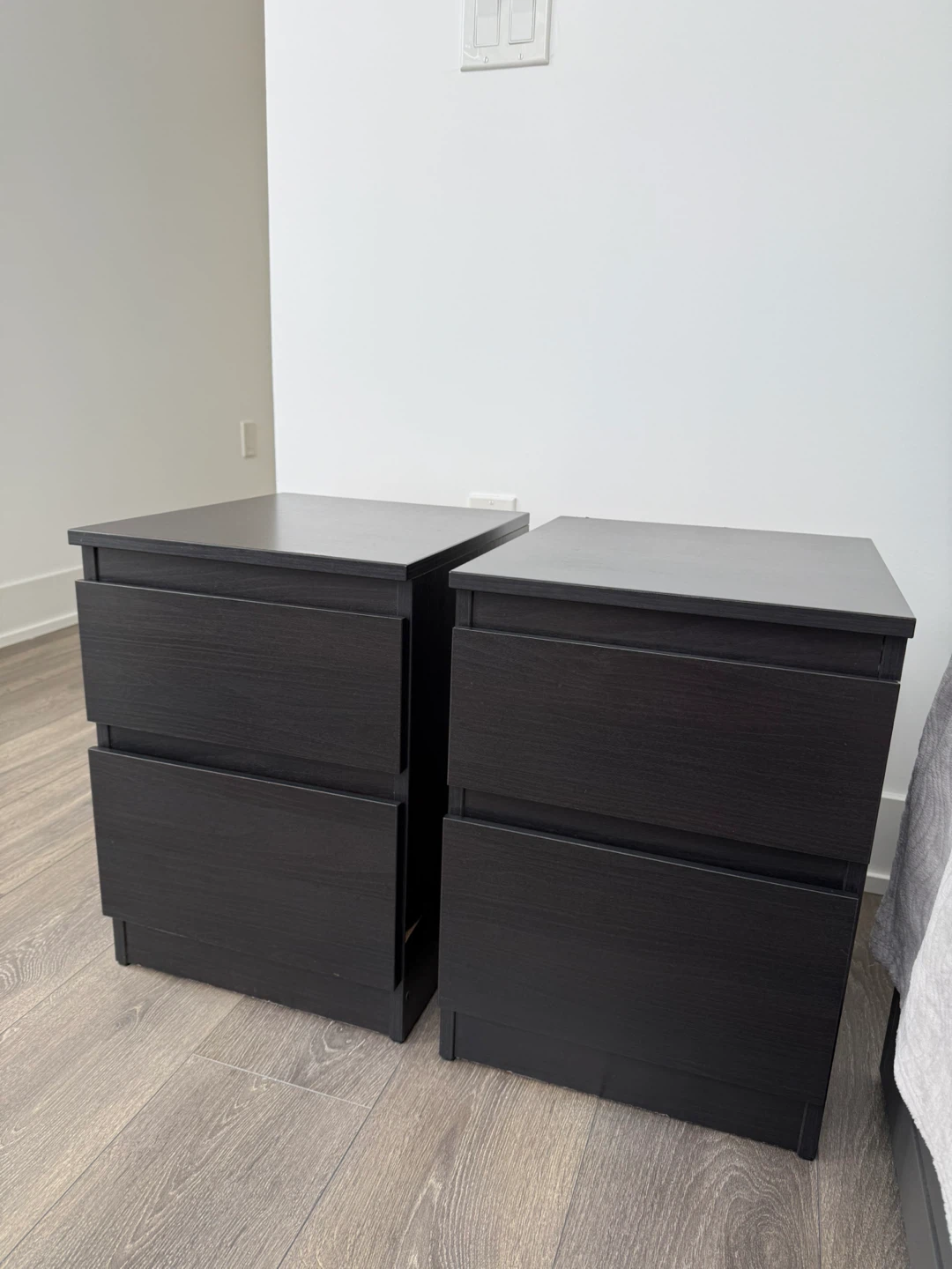 IKEA MALM Nightstand - Black-Brown (Set of 2)