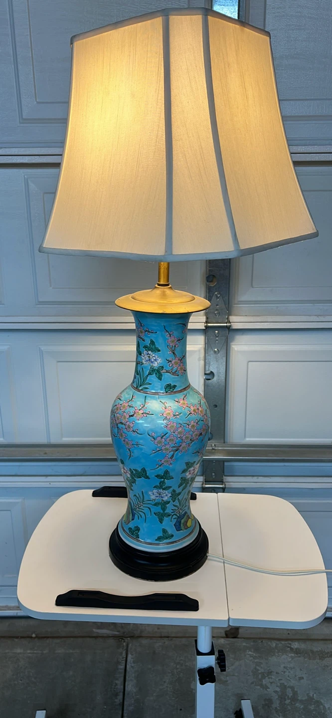 Blue Floral Ceramic Table Lamp