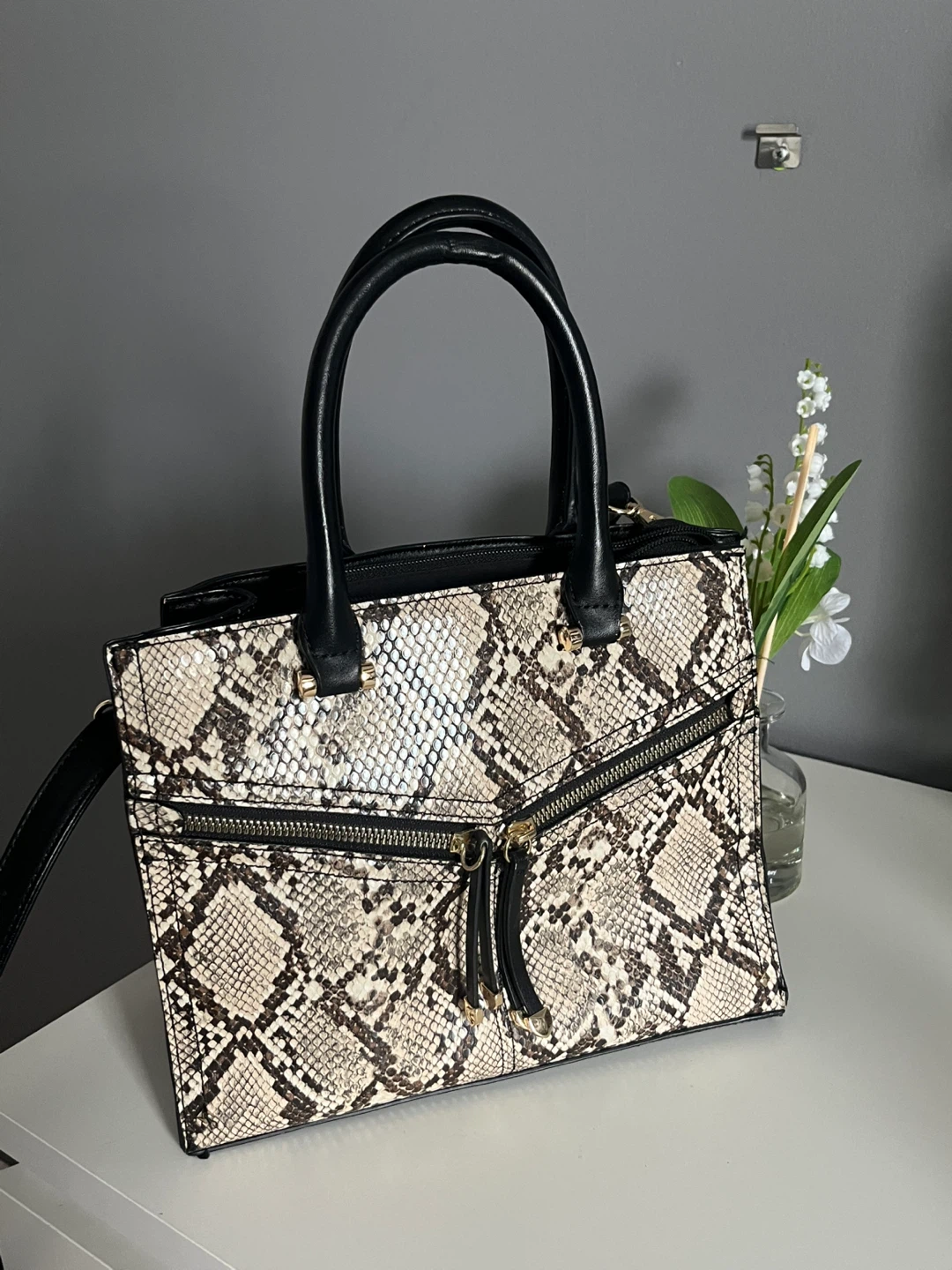 Snake-Print Hand Bag/Crossbody Bag - photo 2