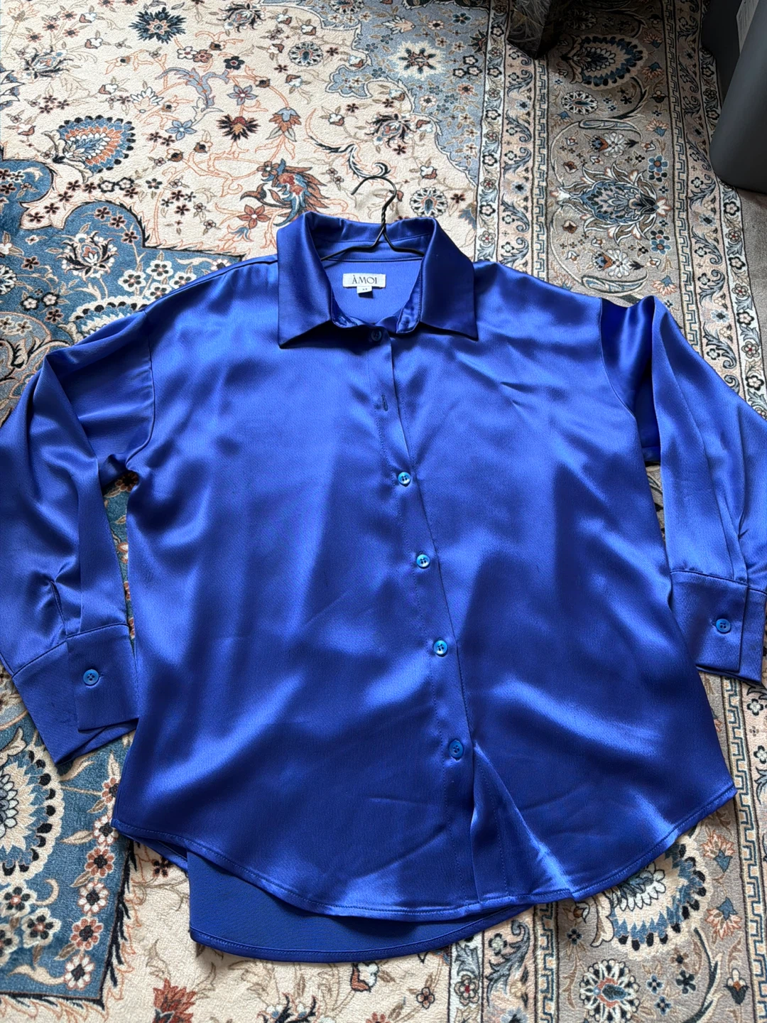 Blue silk long sleeve