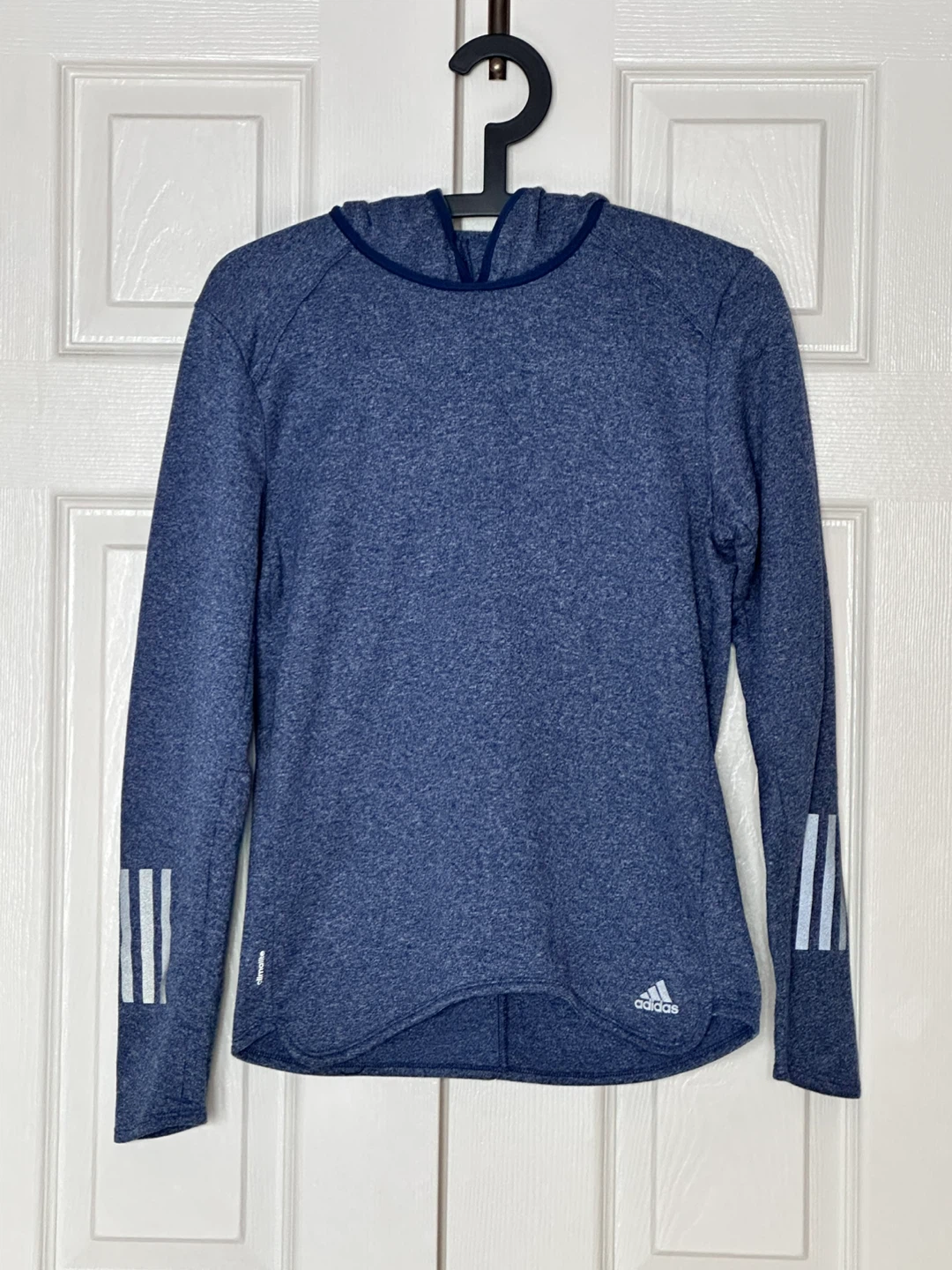 Adidas Long Sleeve Hoodie Blue Women's Athletic Top