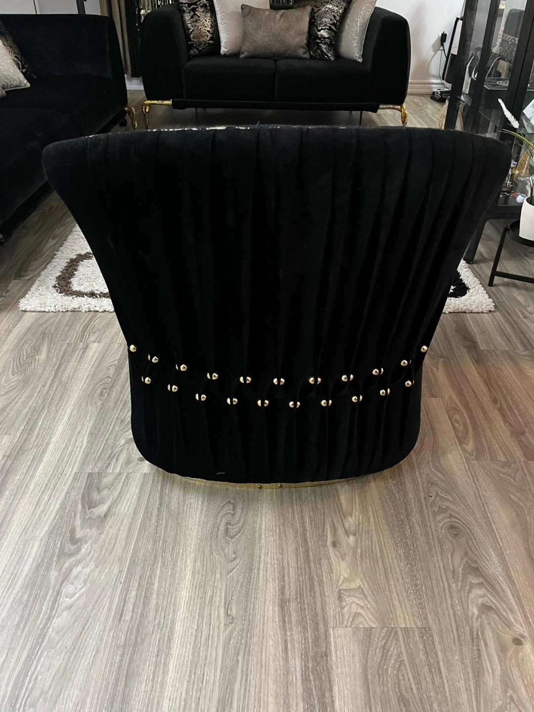 Velvet Armchair with Snakeskin Pattern - photo 2