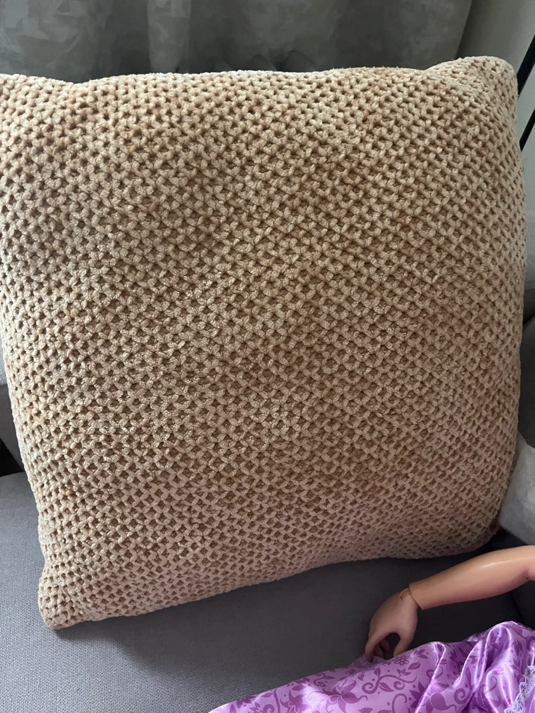 Textured Throw Pillow - Tan