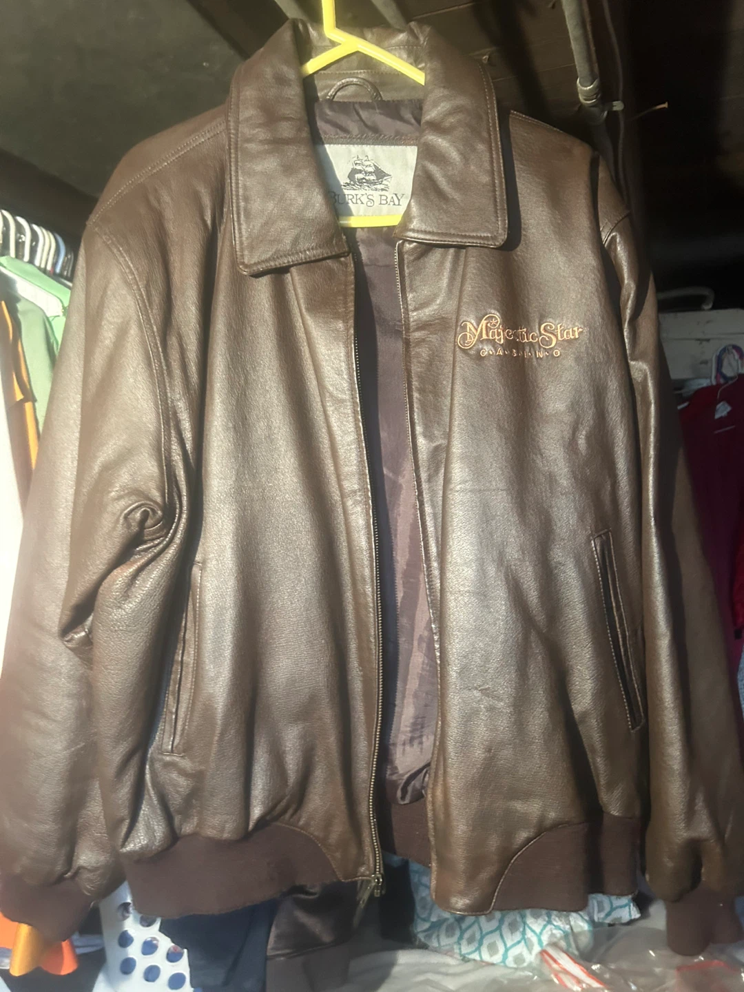 Burk's Bay Majestic Star Leather Bomber Jacket