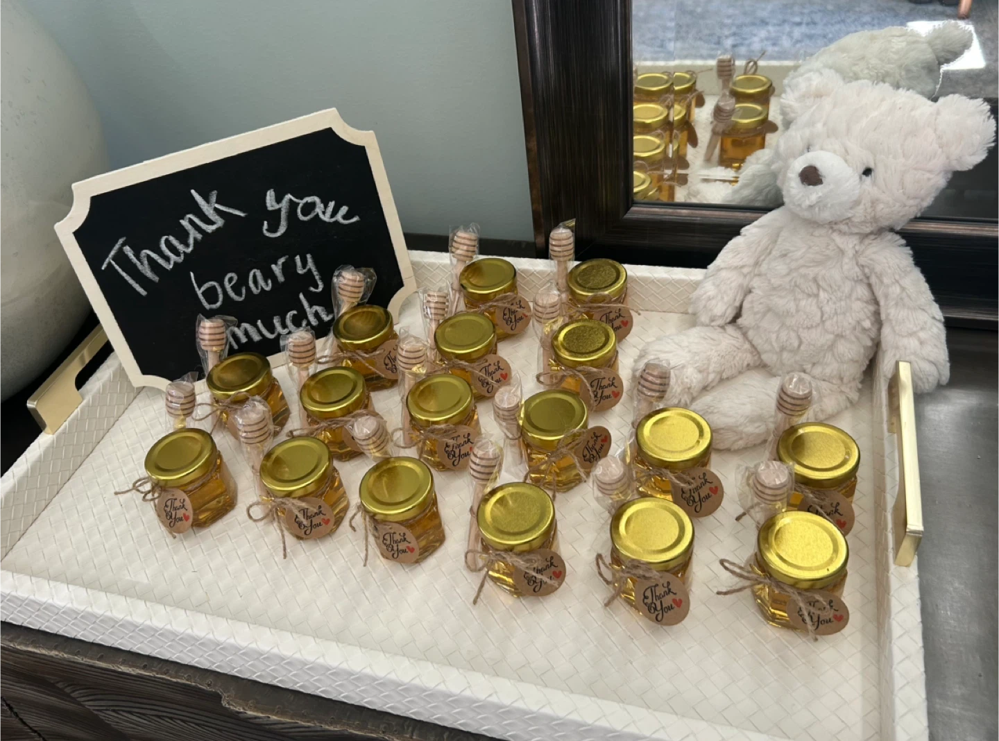 Mini Honey Jars with Dippers (Set of 17)