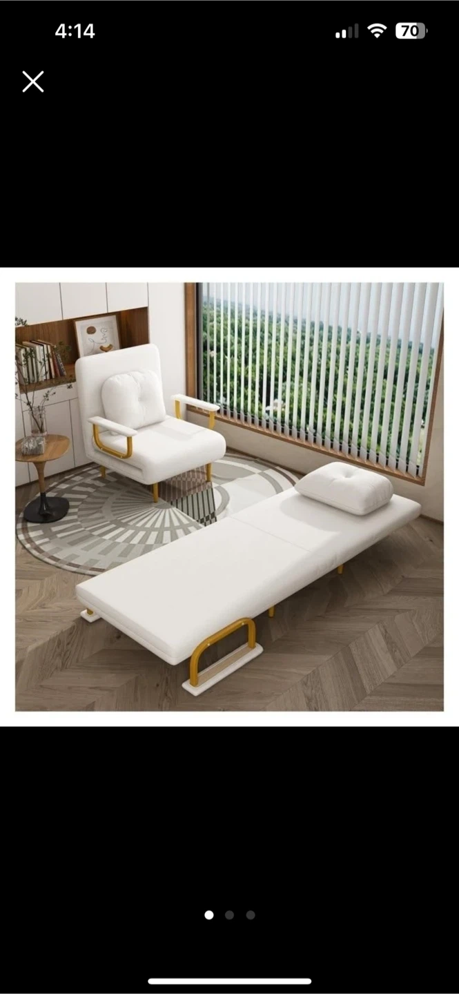 White Convertible Sofa Bed Chair
